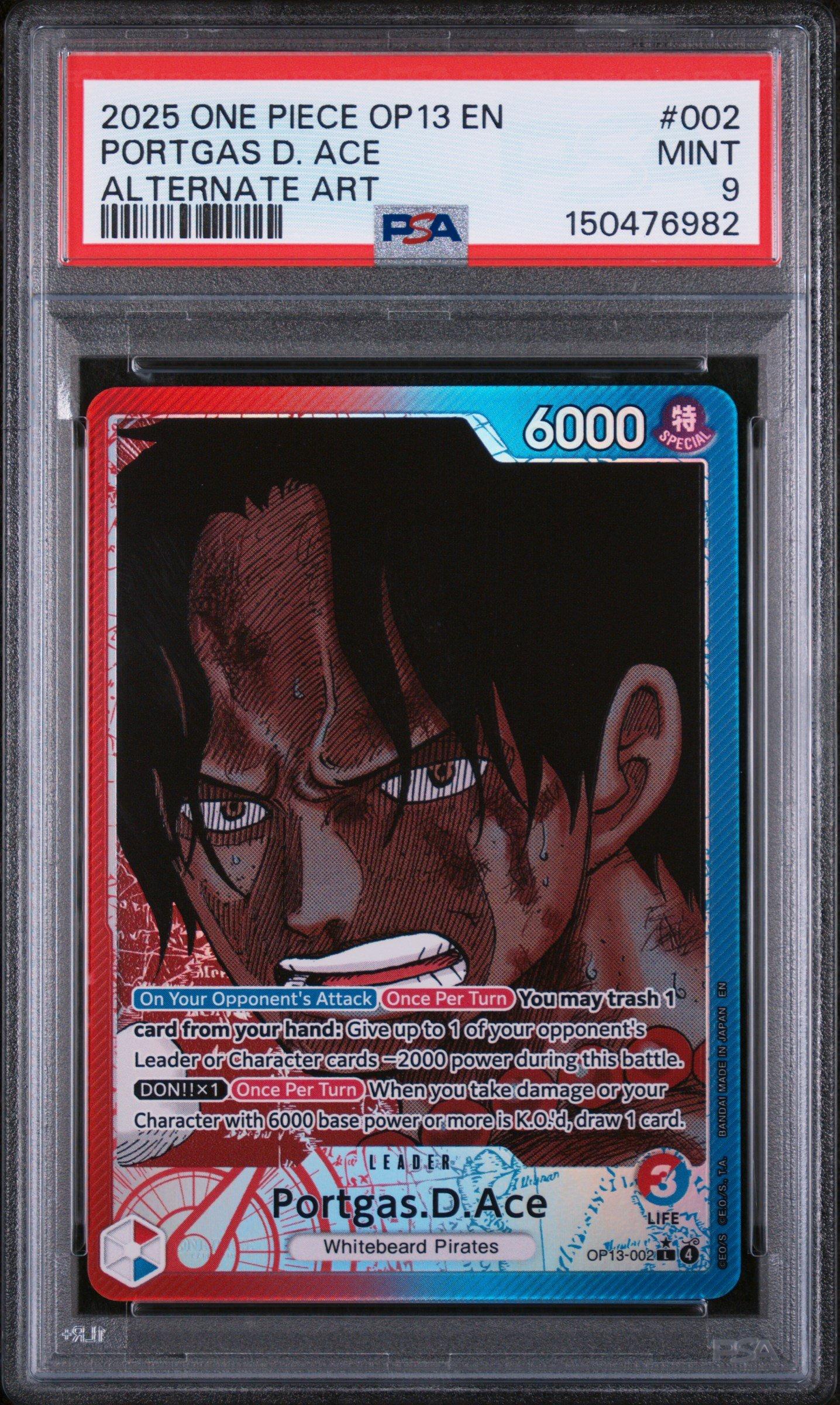 ONE PIECE OP13 ポートガス・D・エース PSA9 Shop 2025 One Piece Japanese [Japanese] One Piece Card Portgas D