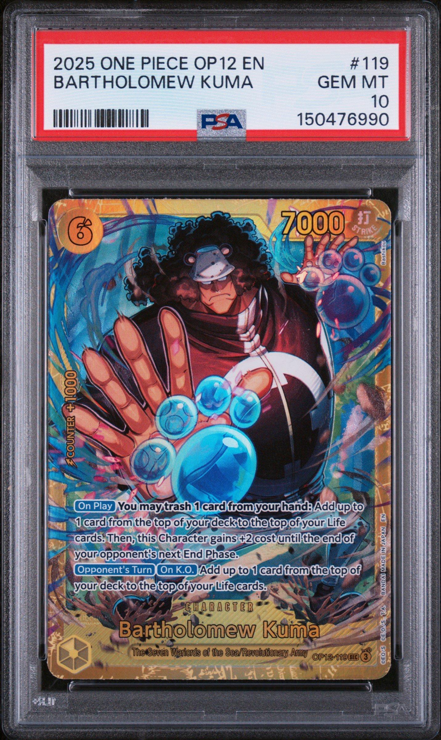 2025 One Piece Op12-legacy Of The Master 119 Bartholomew Kuma PSA