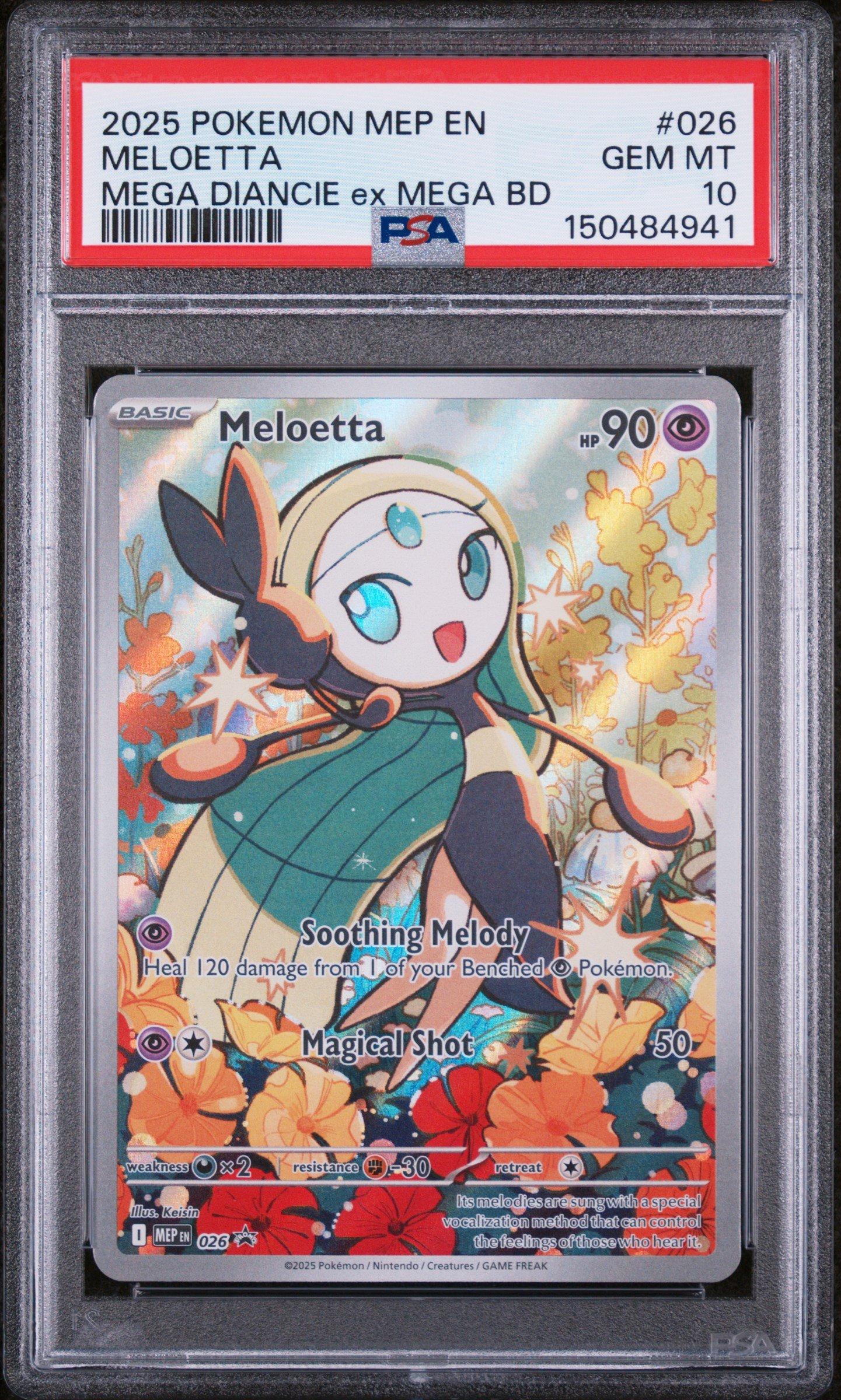 2025 Pokemon Mep En-me Black Star Promo 026 Meloetta Mega Diancie