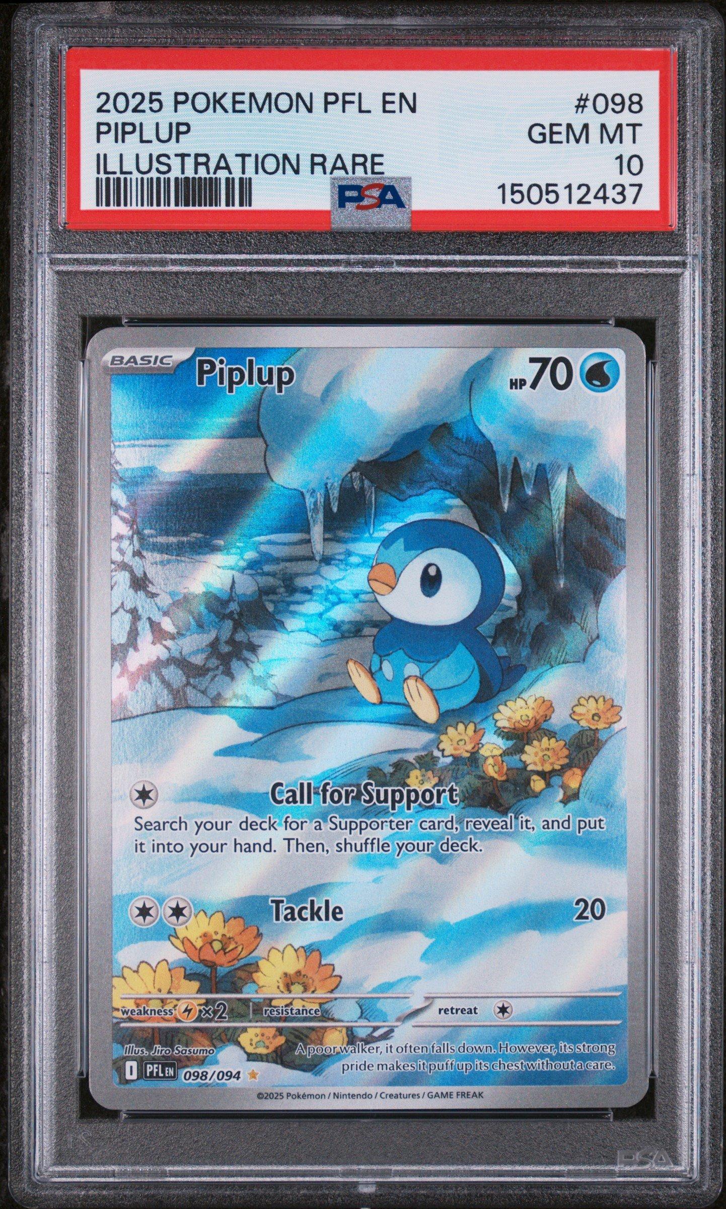 2025 Piplup ポッチャマART RARE #085 GEM MT 10 2025 Pokemon Pfl En-phantasmal Flames 098 Piplup Illustration Rare