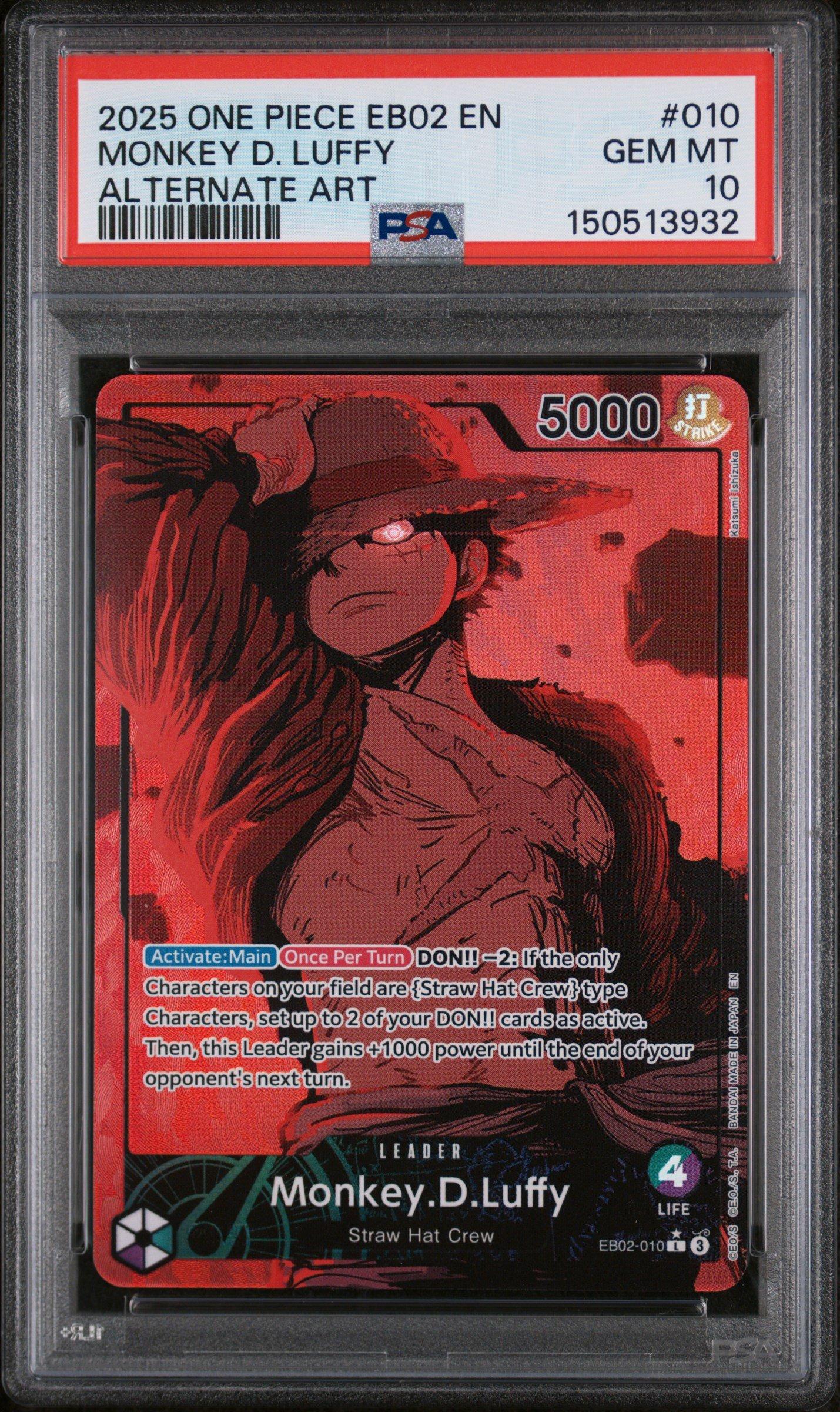 【PSA10】2025ONE PIECE EN #010 モンキー・D・ルフィ 2025 One Piece Eb02-extra Booster -anime 25th Collection- 010