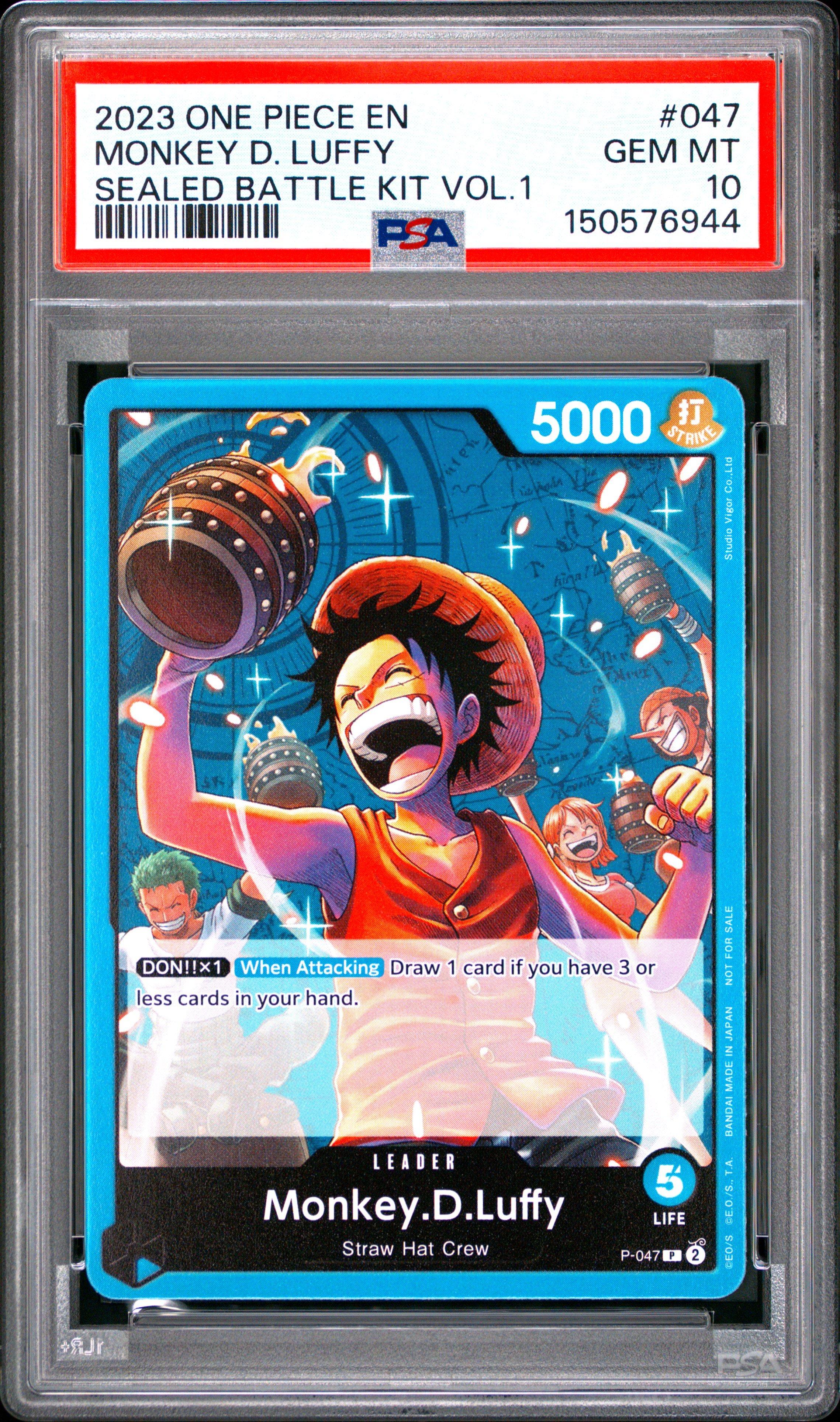 2023 One Piece Sealed Battle Kit Vol.1 047 Monkey D. Luffy PSA 10