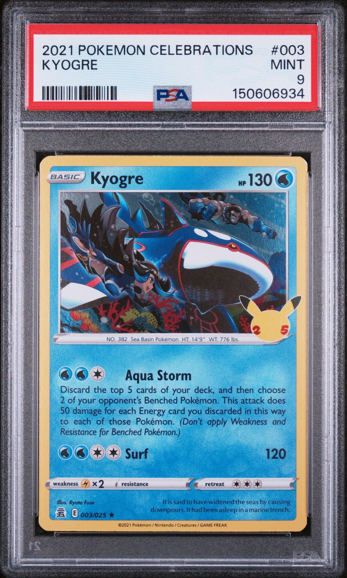 2021 Pokemon Celebrations 003 Kyogre PSA 9 Graded Card | GameStop