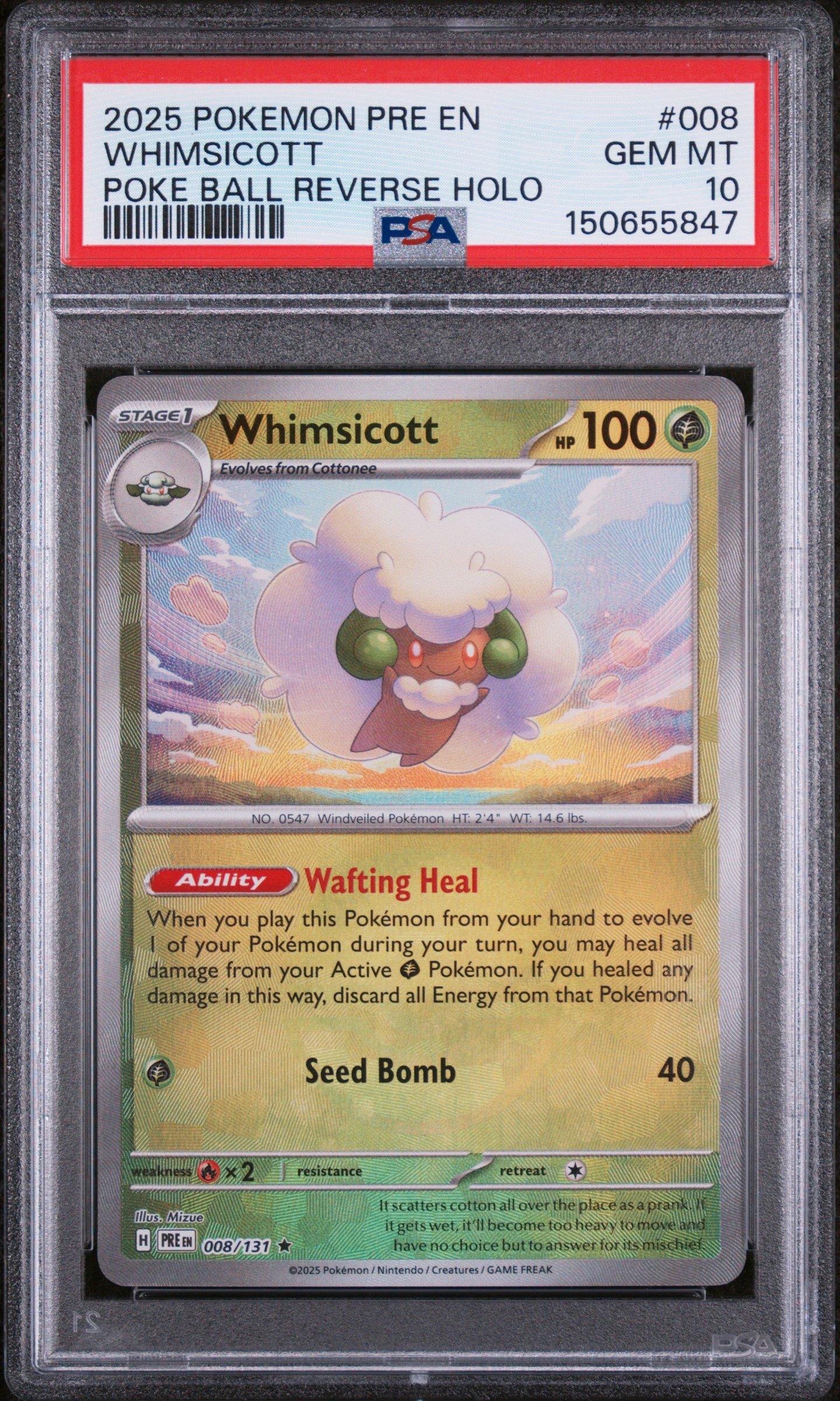 2025 Pokemon Pre En-prismatic Evolutions 008 Whimsicott Poke Ball