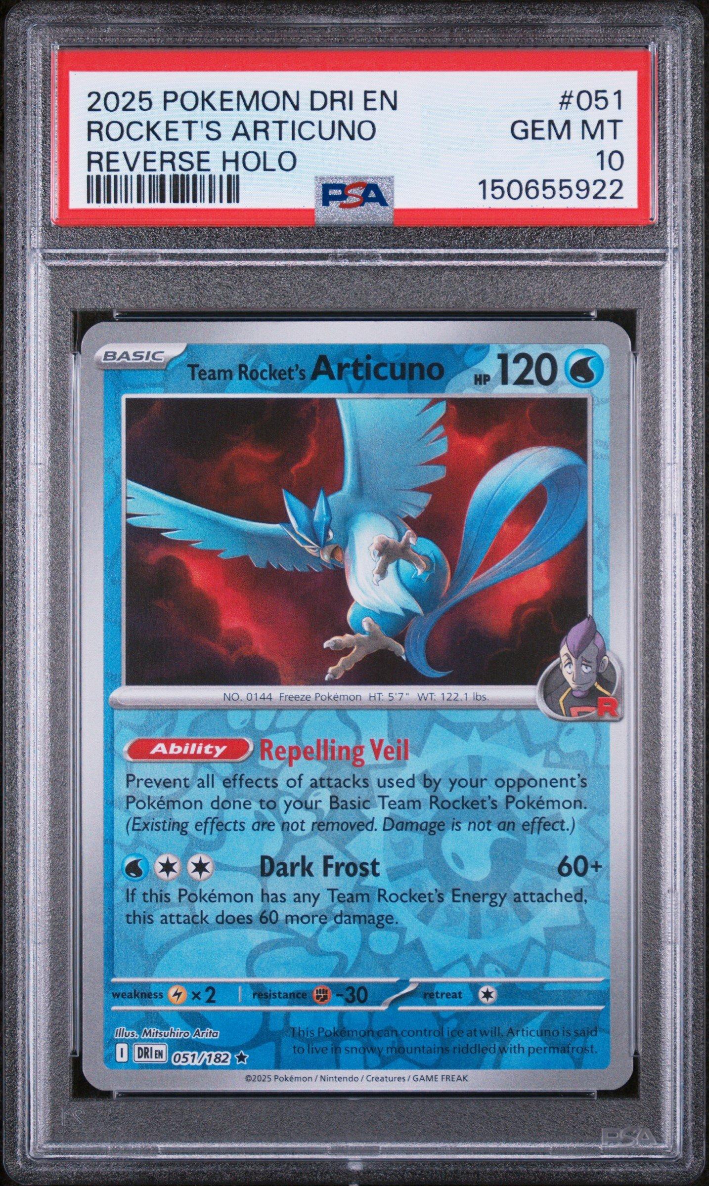 2025 Pokemon Dri En-destined Rivals 051 Team Rocket's Articuno