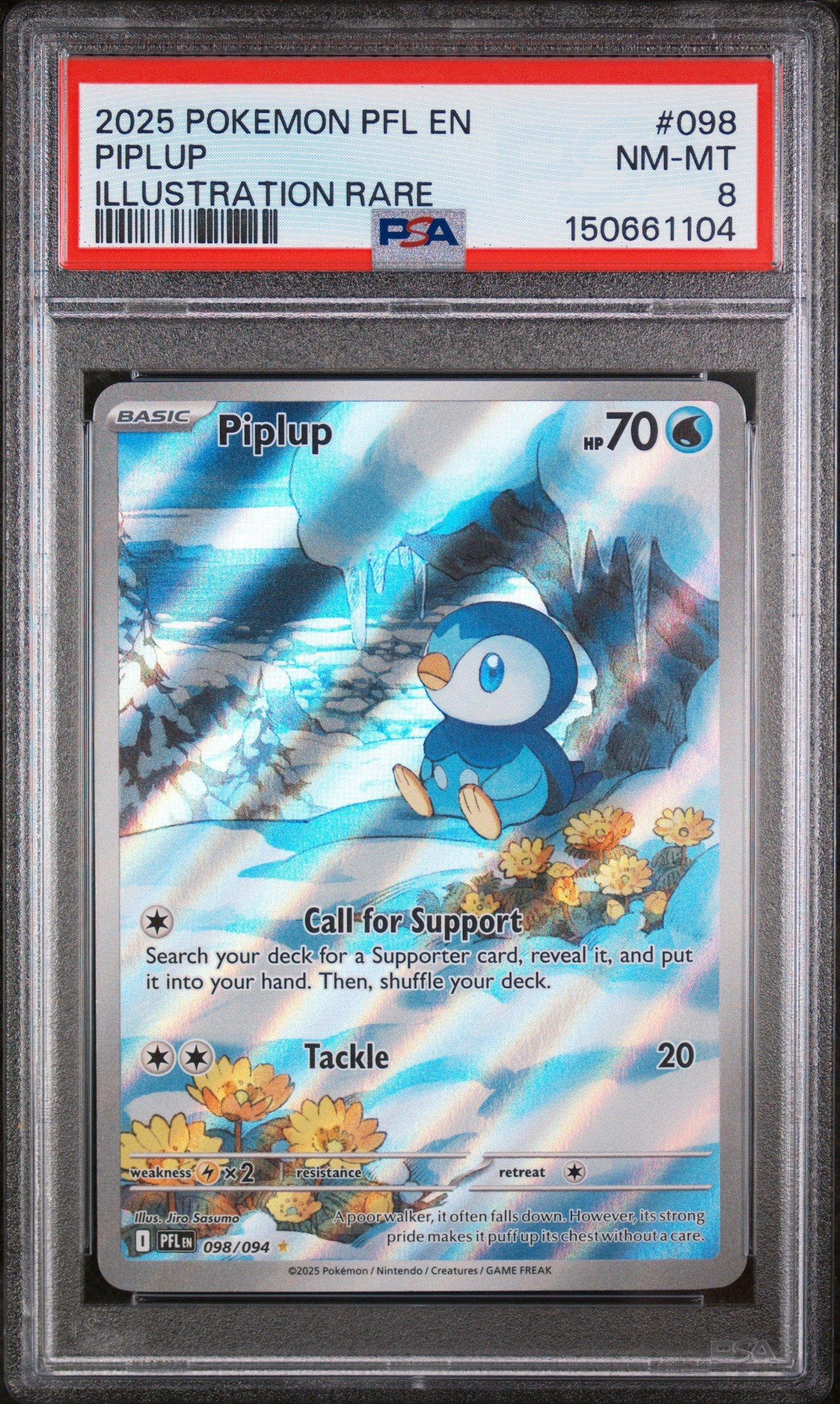 2025 Pokemon Pfl En-phantasmal Flames 098 Piplup Illustration Rare PSA 8  Graded Card | GameStop