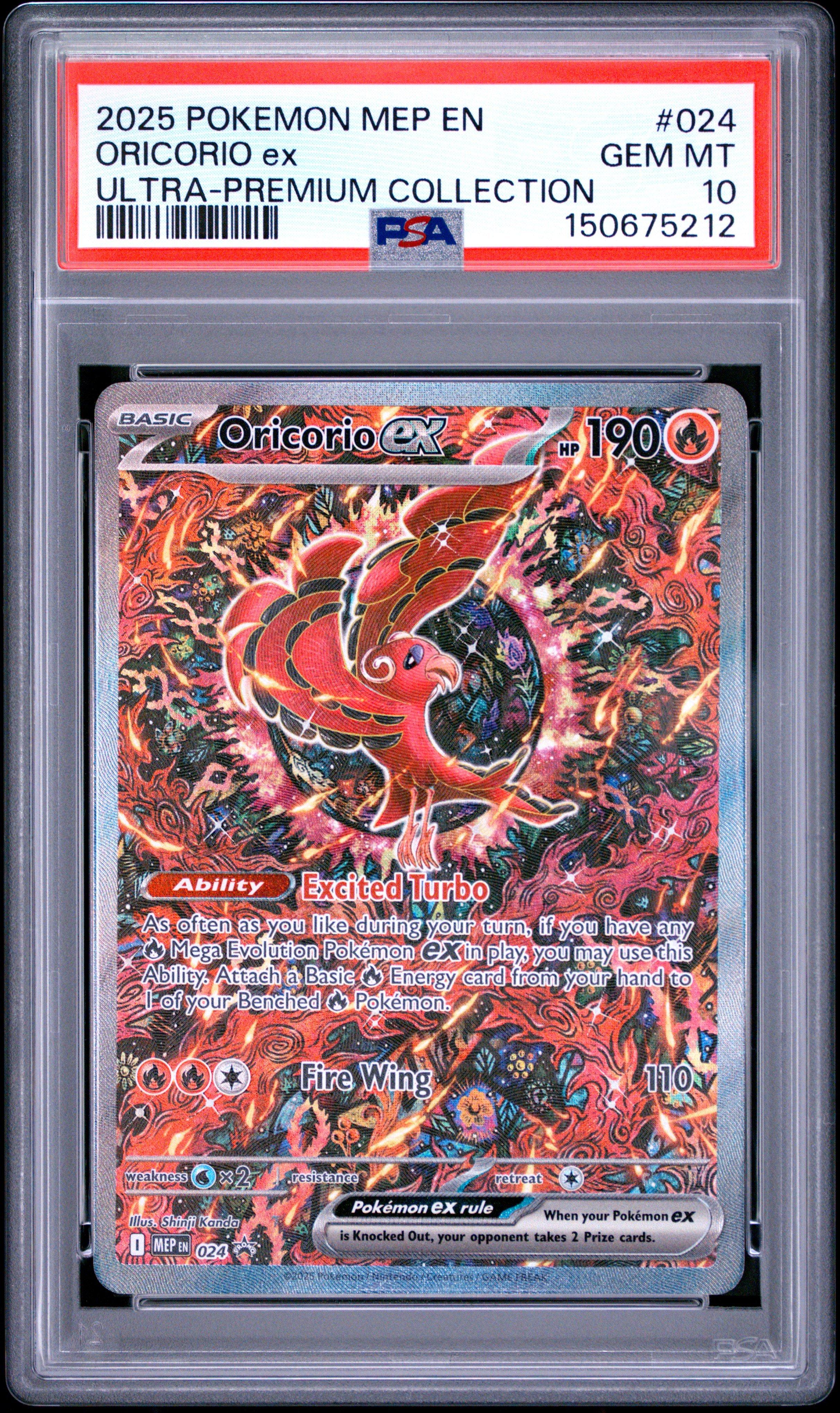 2025 Pokemon Mep En-me Black Star Promo 024 Oricorio Ex Mega