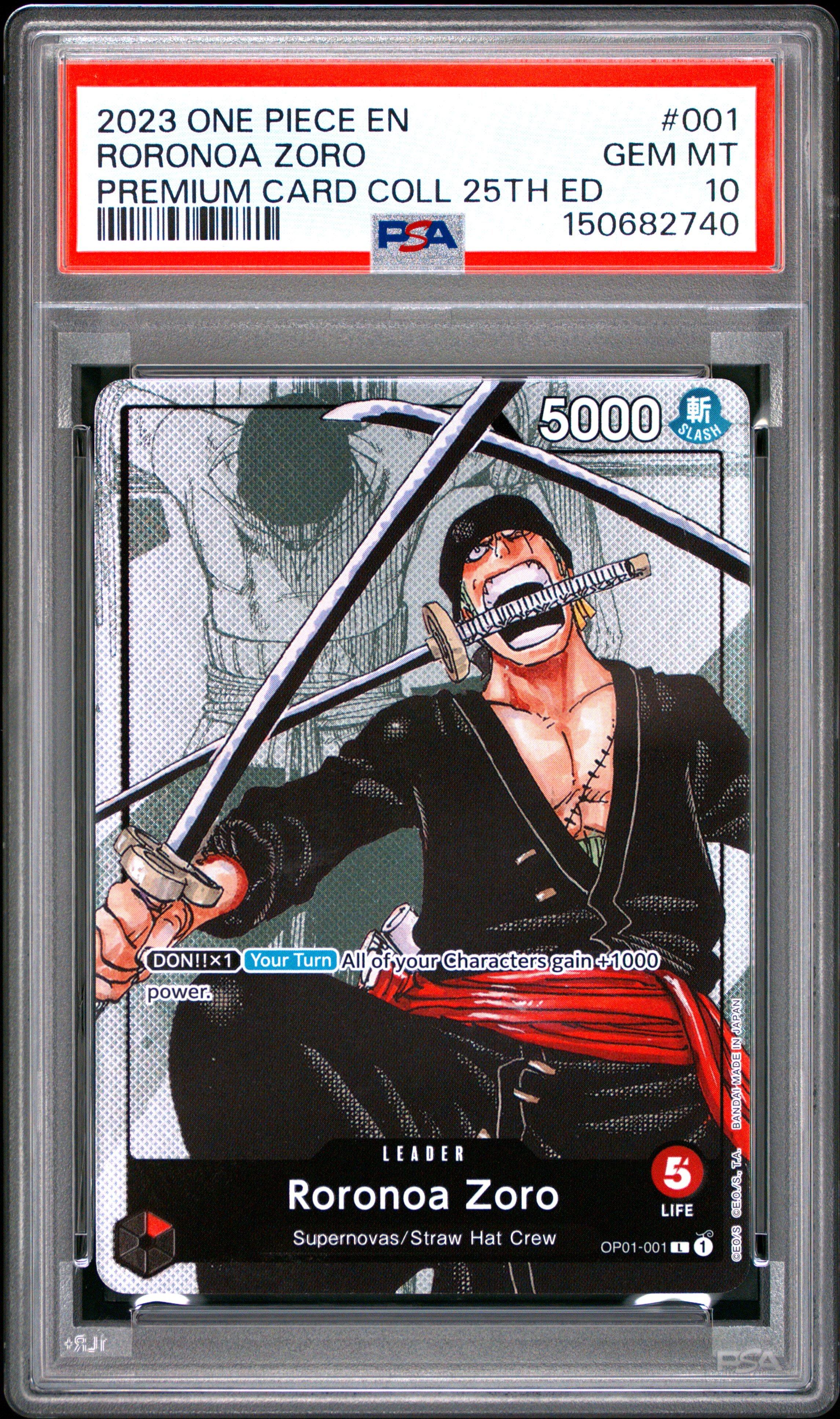 ワンピースカード　ゾロ　プレミアムカードコレクション25周年　PSA10 2023 One Piece Premium Card Collection 25th Edition 001 Roronoa