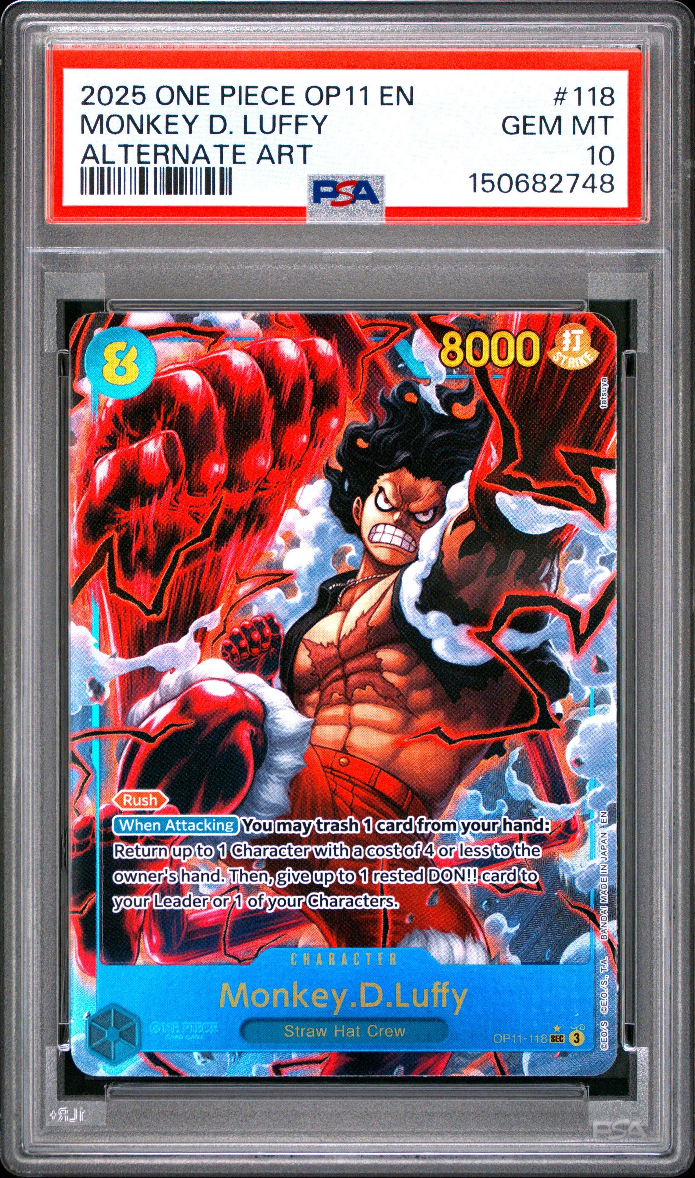 2025 One Piece Op11-a Fist Of Divine Speed 118 Monkey D. Luffy
