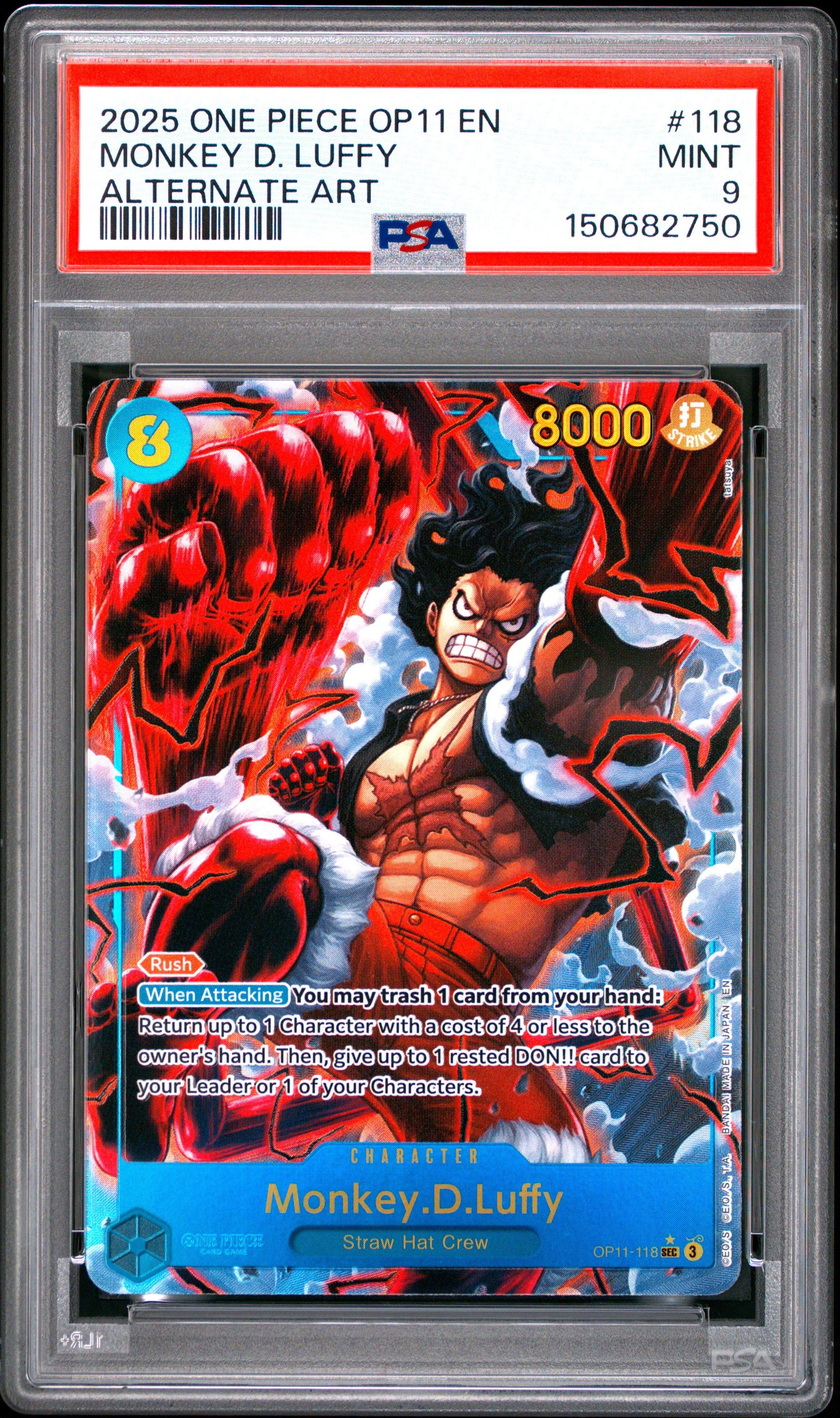 2025 One Piece Op11-a Fist Of Divine Speed 118 Monkey D. Luffy