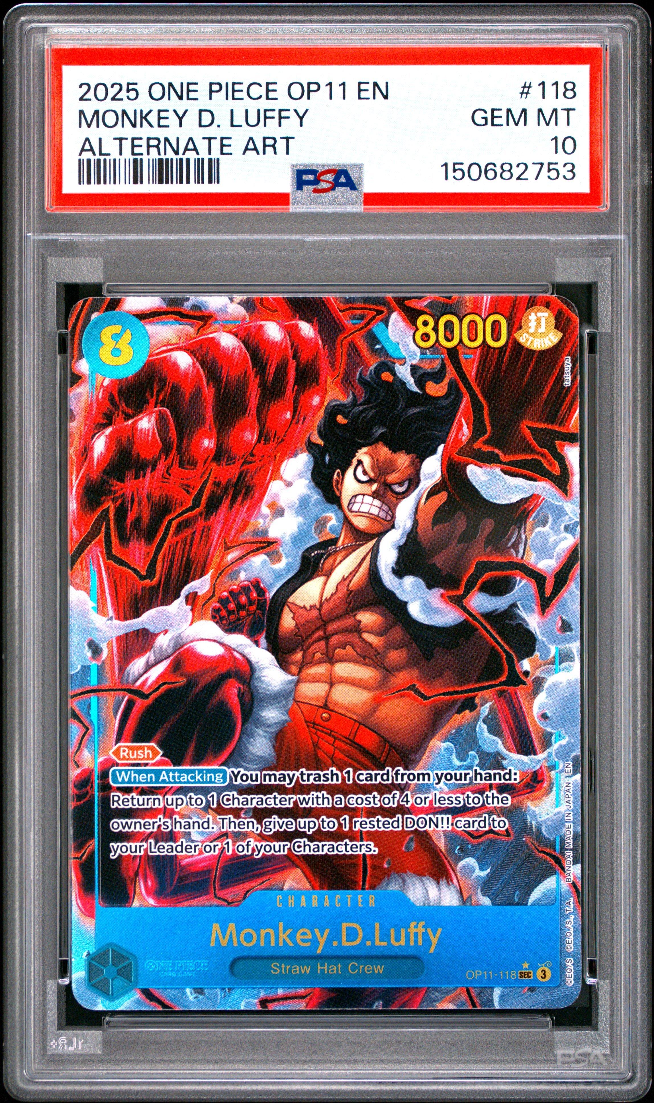 2025 One Piece Op11-a Fist Of Divine Speed 118 Monkey D. Luffy