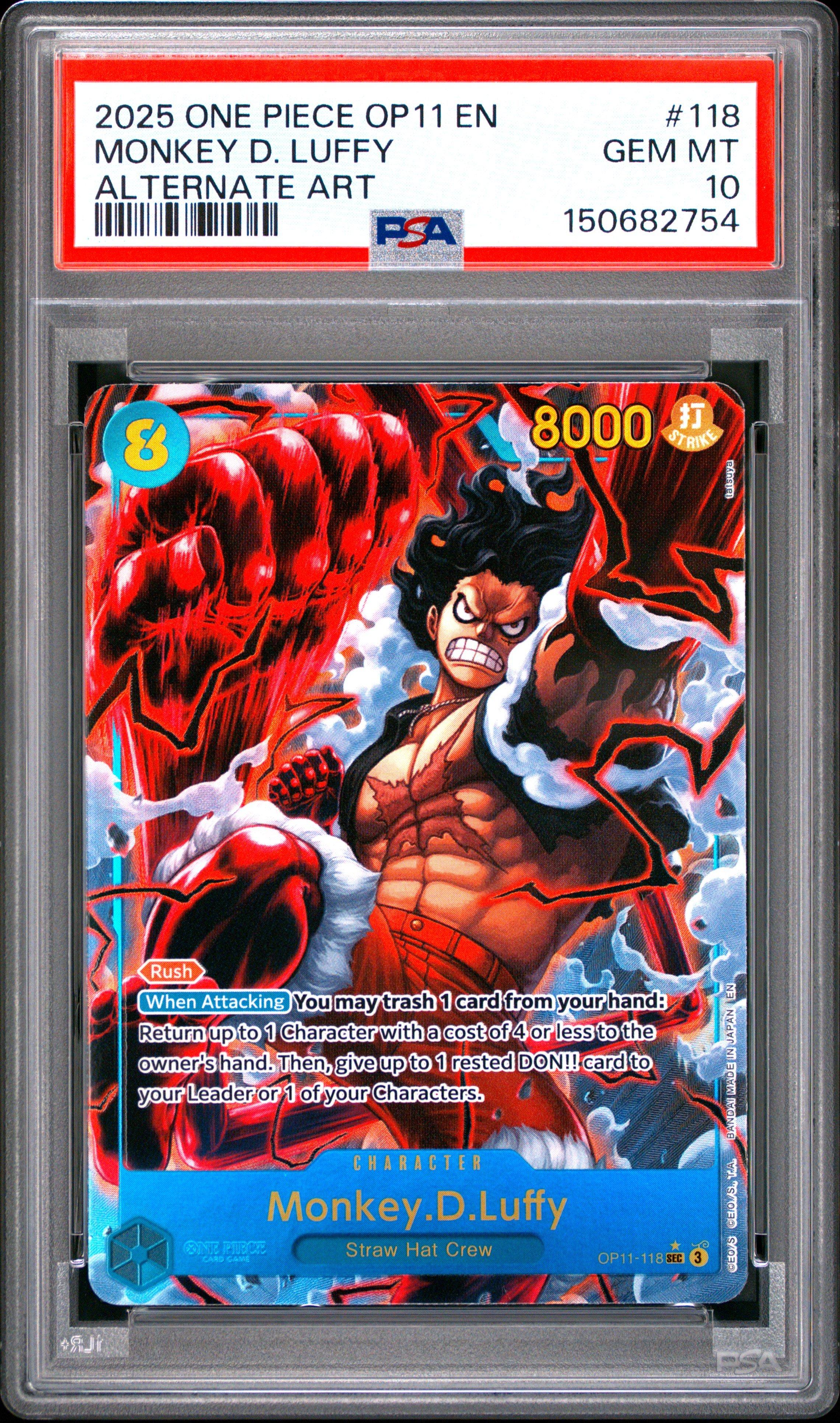 2025 One Piece Op11-a Fist Of Divine Speed 118 Monkey D. Luffy