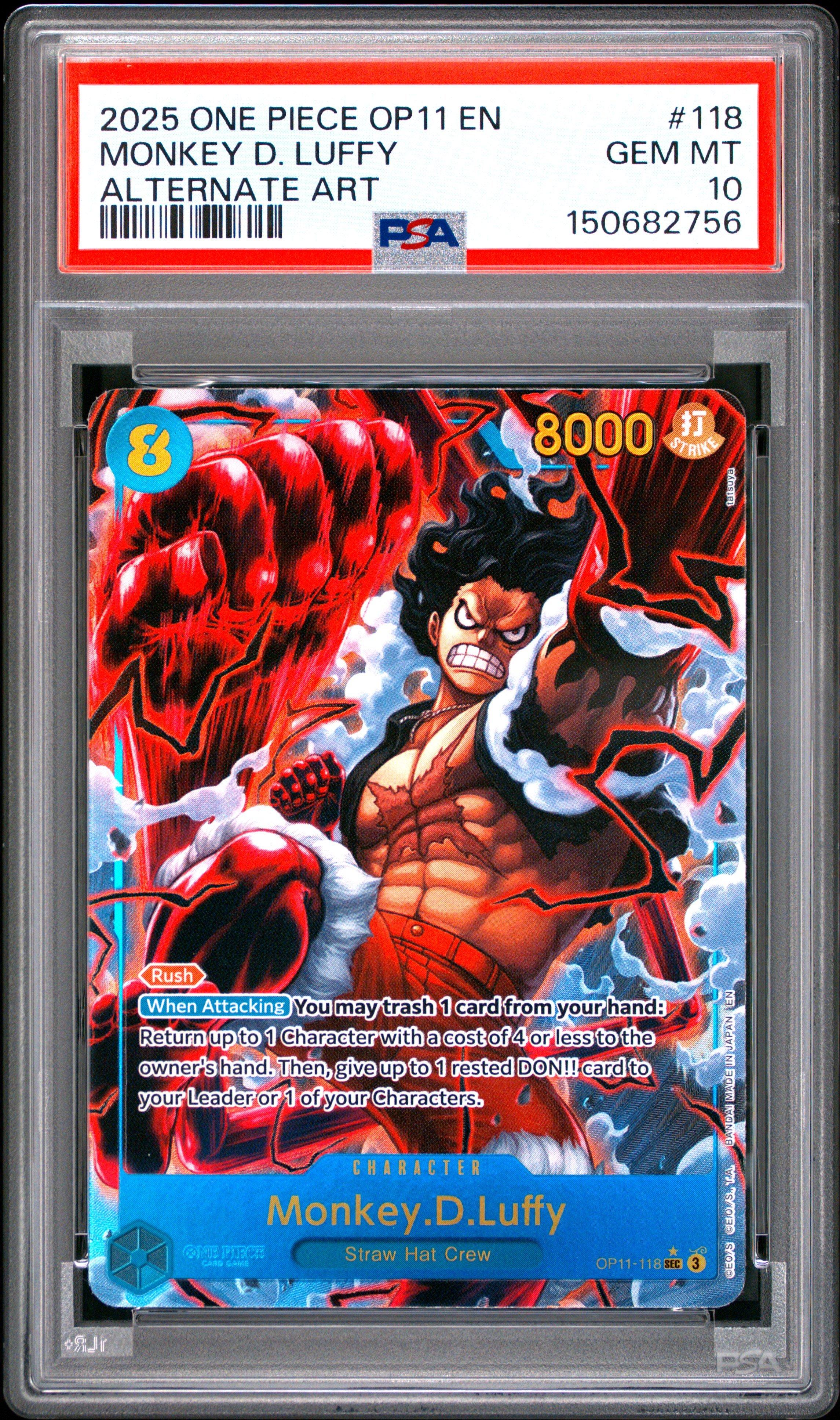 2025 One Piece Op11-a Fist Of Divine Speed 118 Monkey D. Luffy