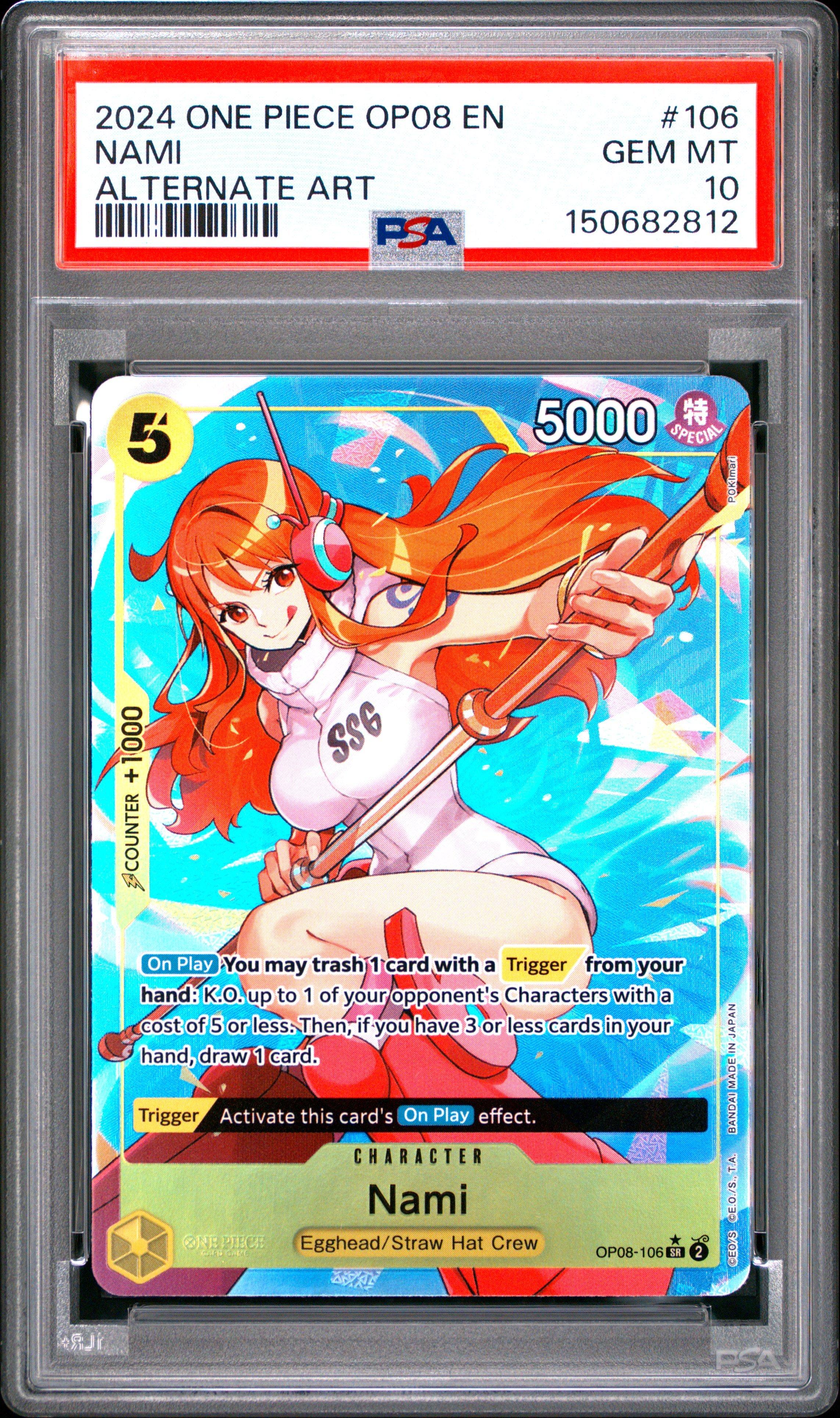2024 One Piece Op08-two Legends 106 Nami Alternate Art PSA 10