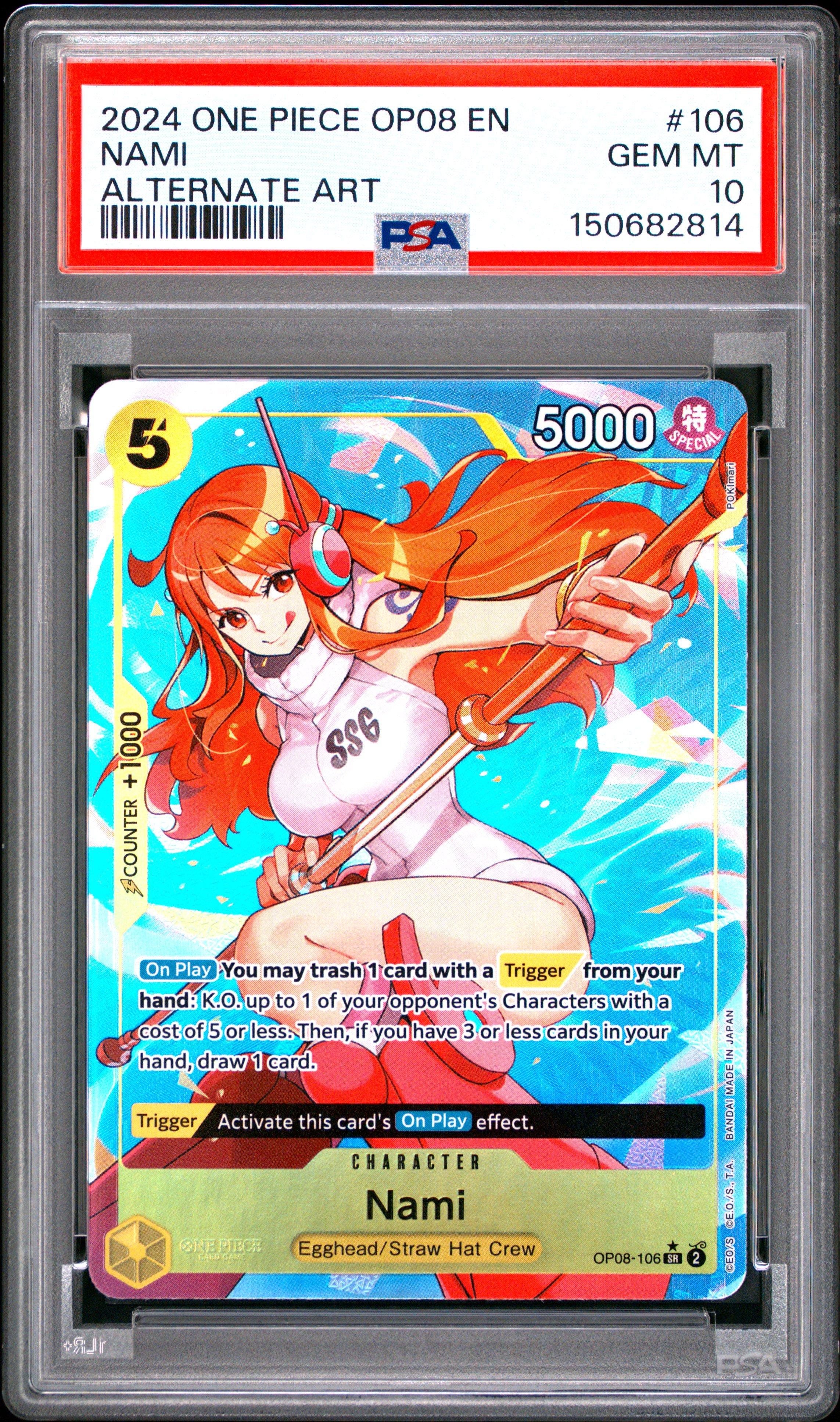 2024 One Piece Op08-two Legends 106 Nami Alternate Art PSA 10