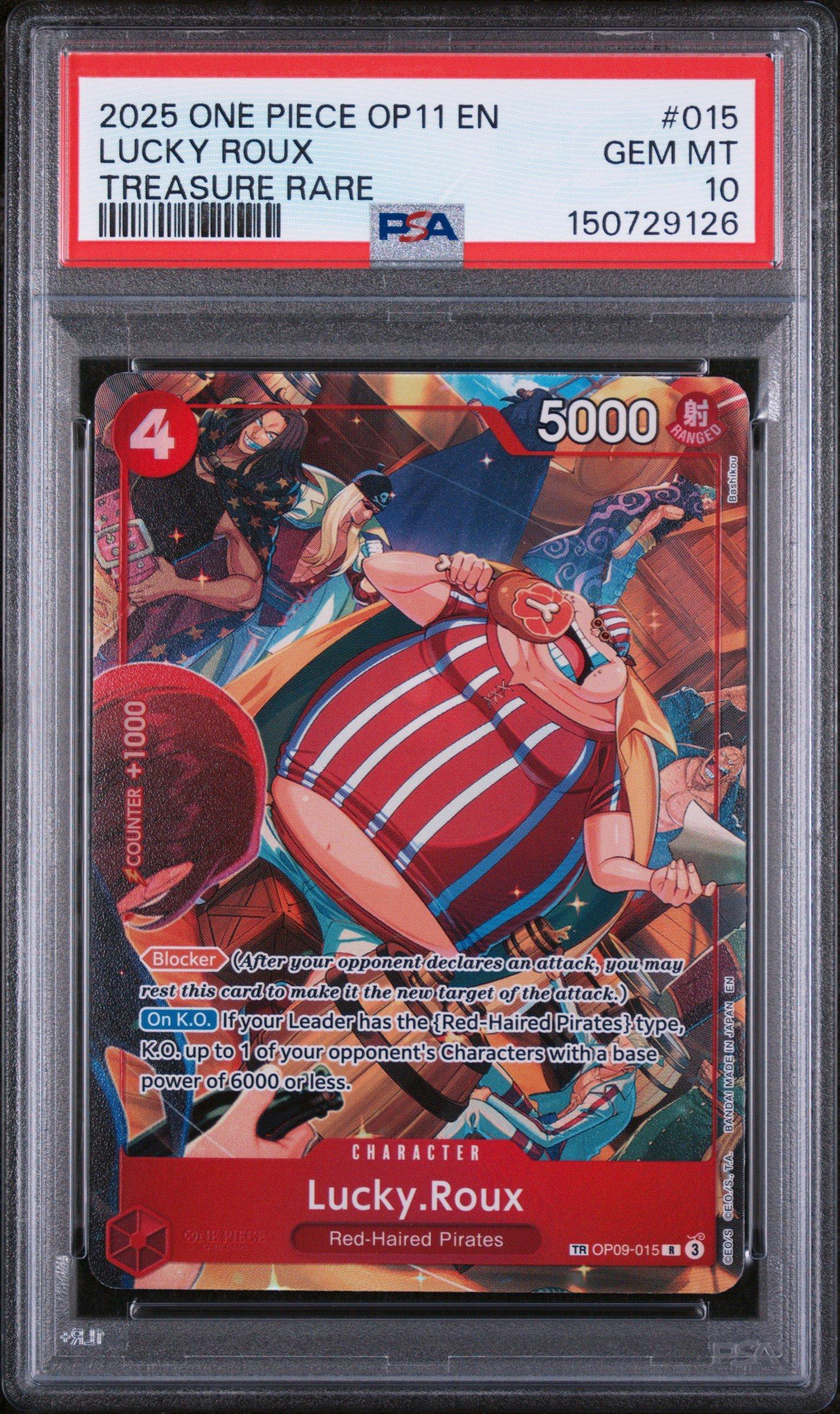 2025 One Piece Op11-a Fist Of Divine Speed 015 Lucky Roux Treasure