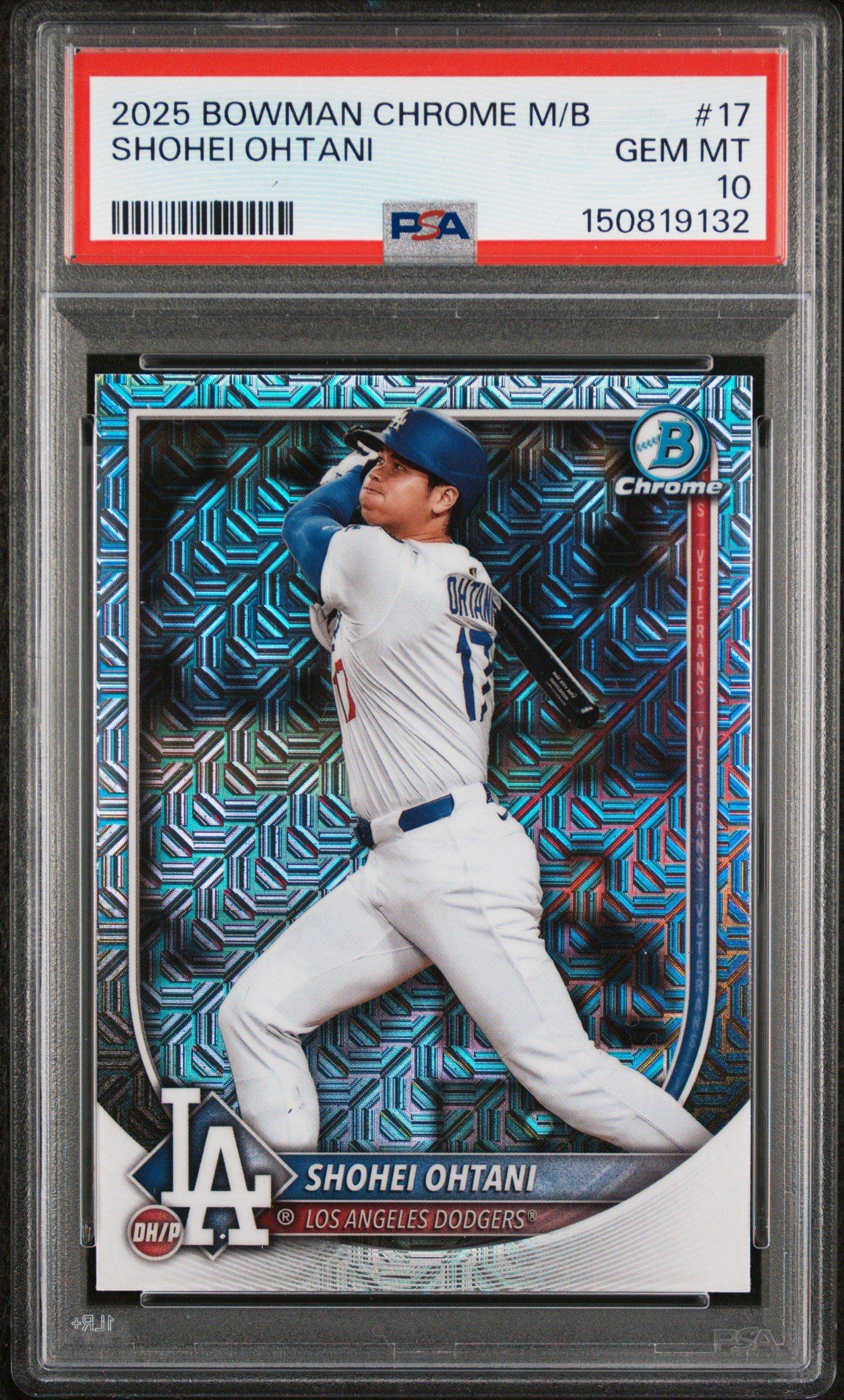 shohei ohtani graded card 2025 Topps Black and White Golden Hour #GH-01 /50 PSA 10 – Burbank Cards 2025 Bowman Chrome Mega Box