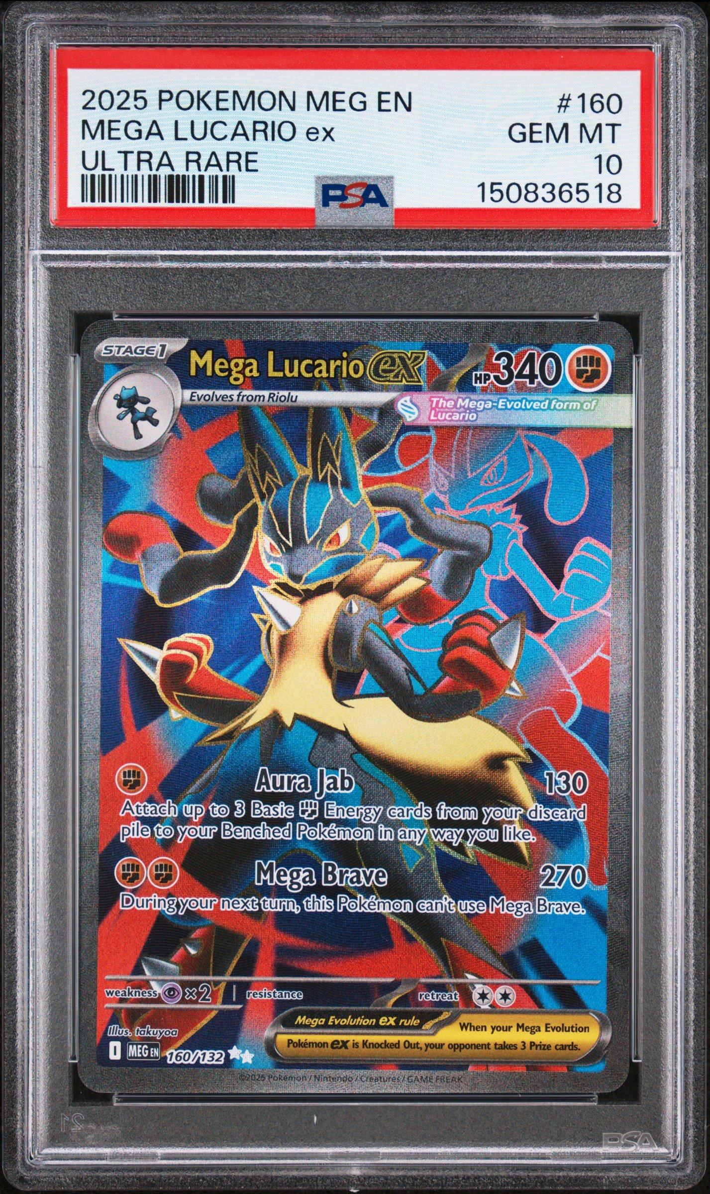 2025 Pokemon Meg En-mega Evolution 160 Mega Lucario Ex Ultra Rare