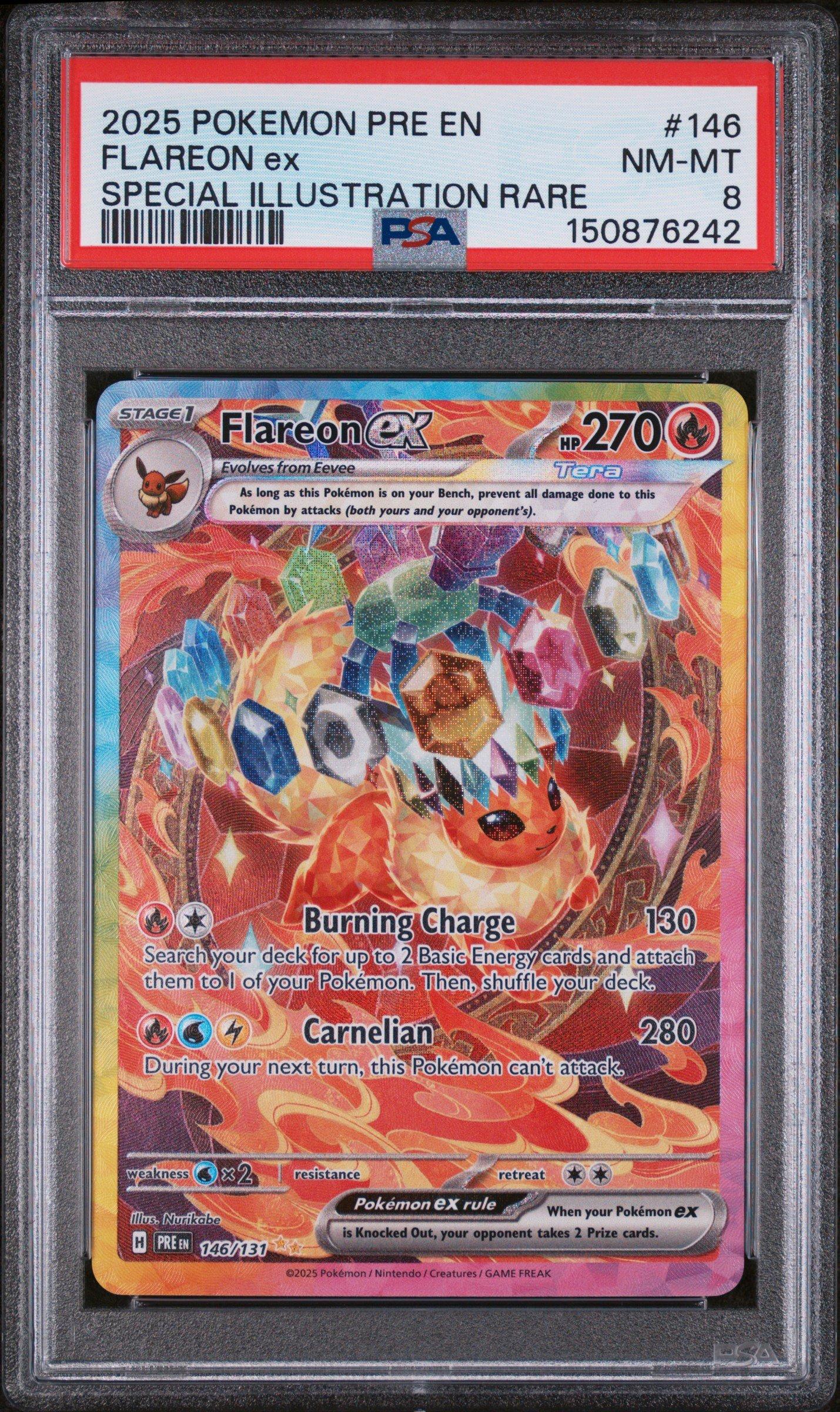 2025 Pokemon Pre En-prismatic Evolutions 146 Flareon Ex Special  Illustration Rare PSA 8 Graded Card | GameStop