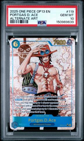 2025 ONE PIECE OP13 JP ポートガス・D・エース　psa10 2025 PSA 10 Portgas D. Ace OP13-119 Alt Art SEC ONE PIECE Card