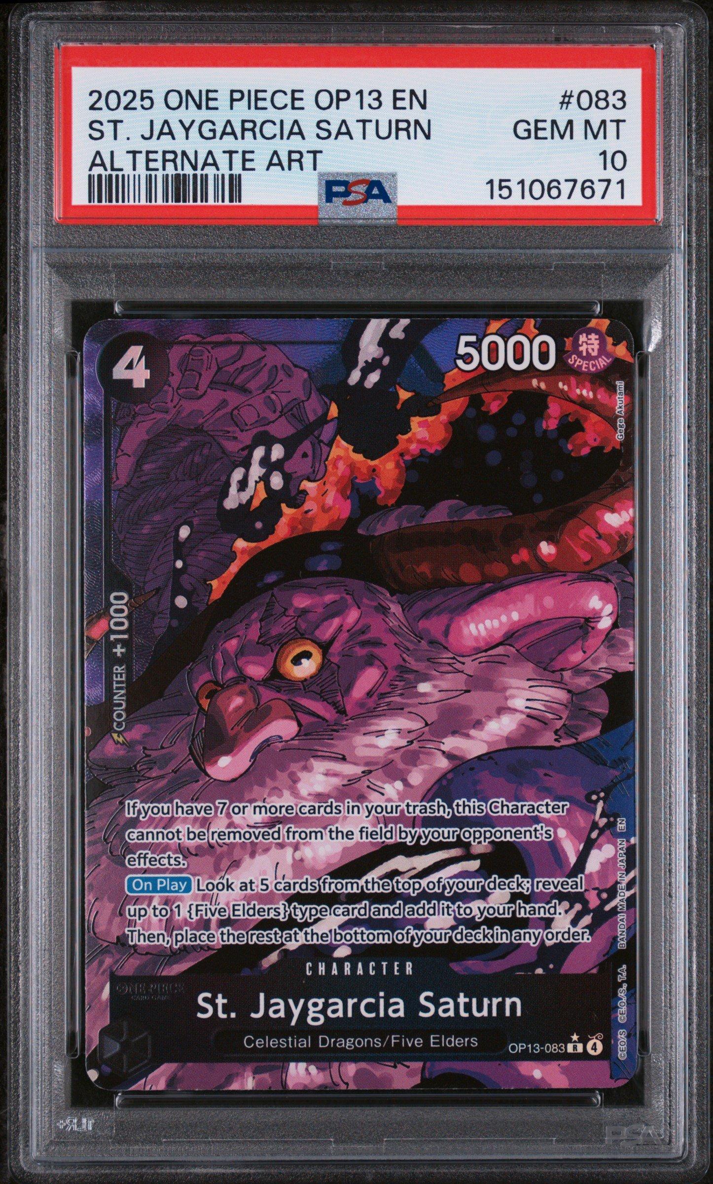 成神 空 sp psa10 2025 One Piece Op13-carrying On His Will 083 St. Jaygarcia Saturn