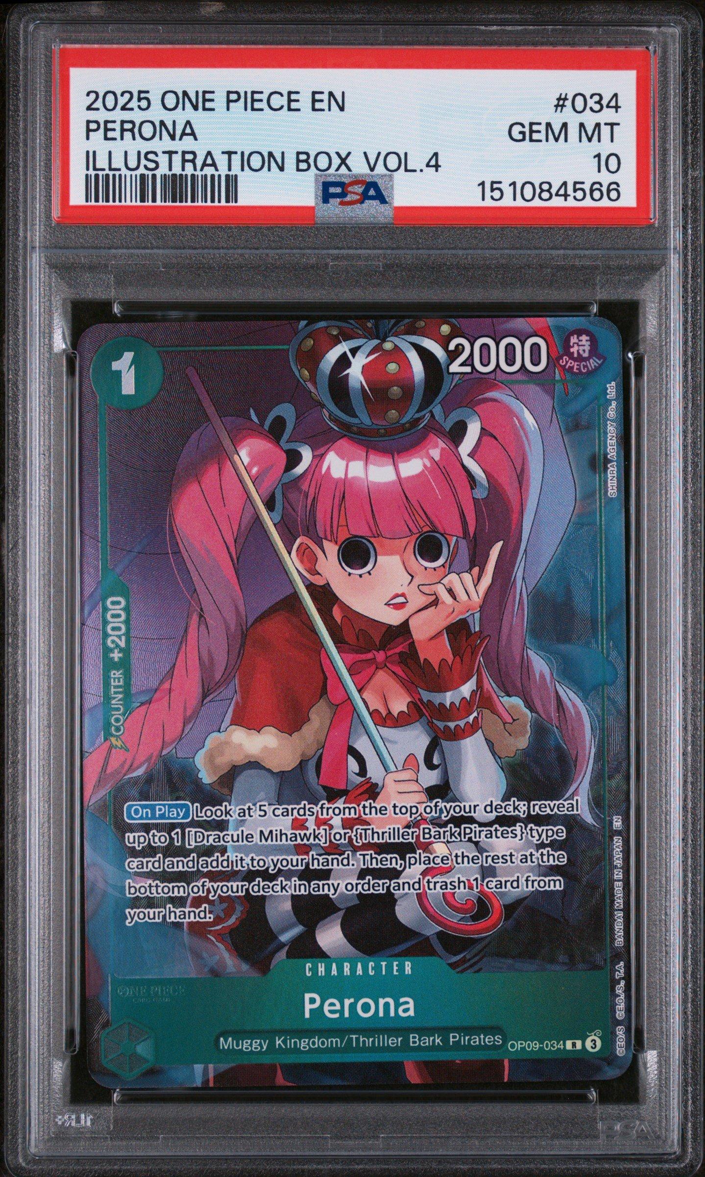 2025 One Piece Promos 034 Perona Illustration Box Vol.4 PSA 10