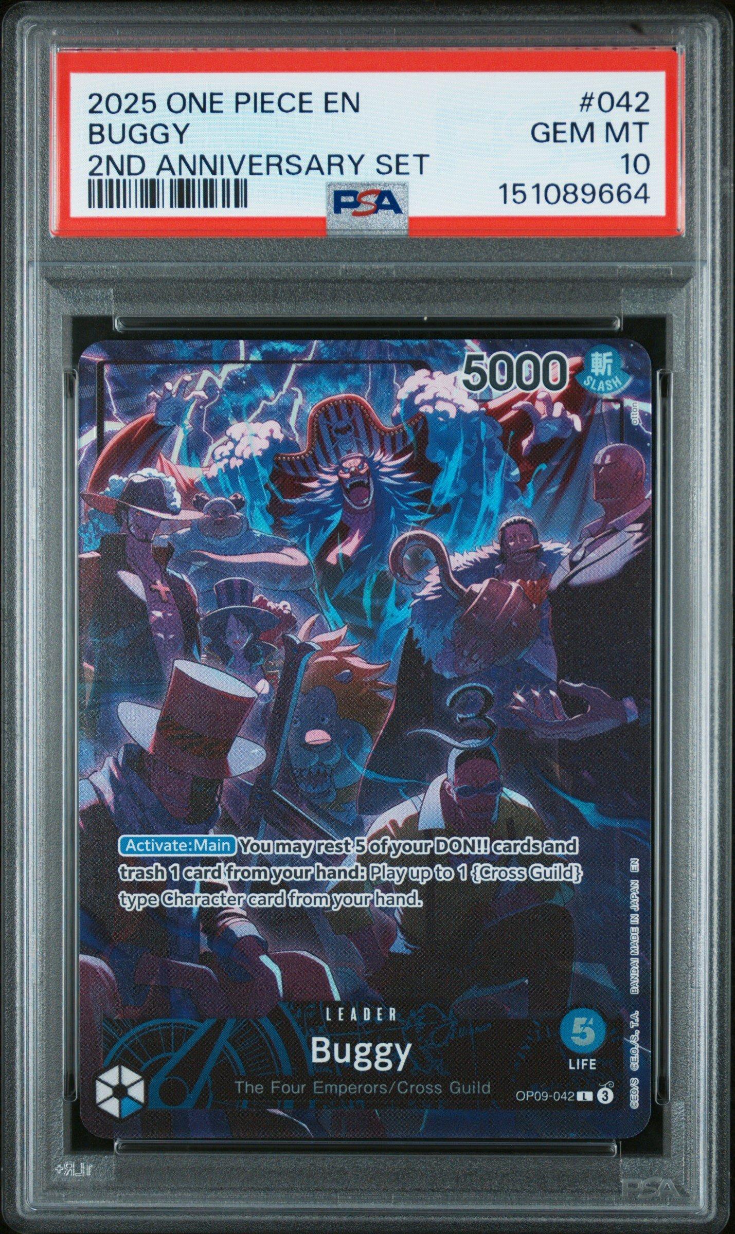 2025 One Piece English Version 2nd Anniversary Set 042 Buggy PSA