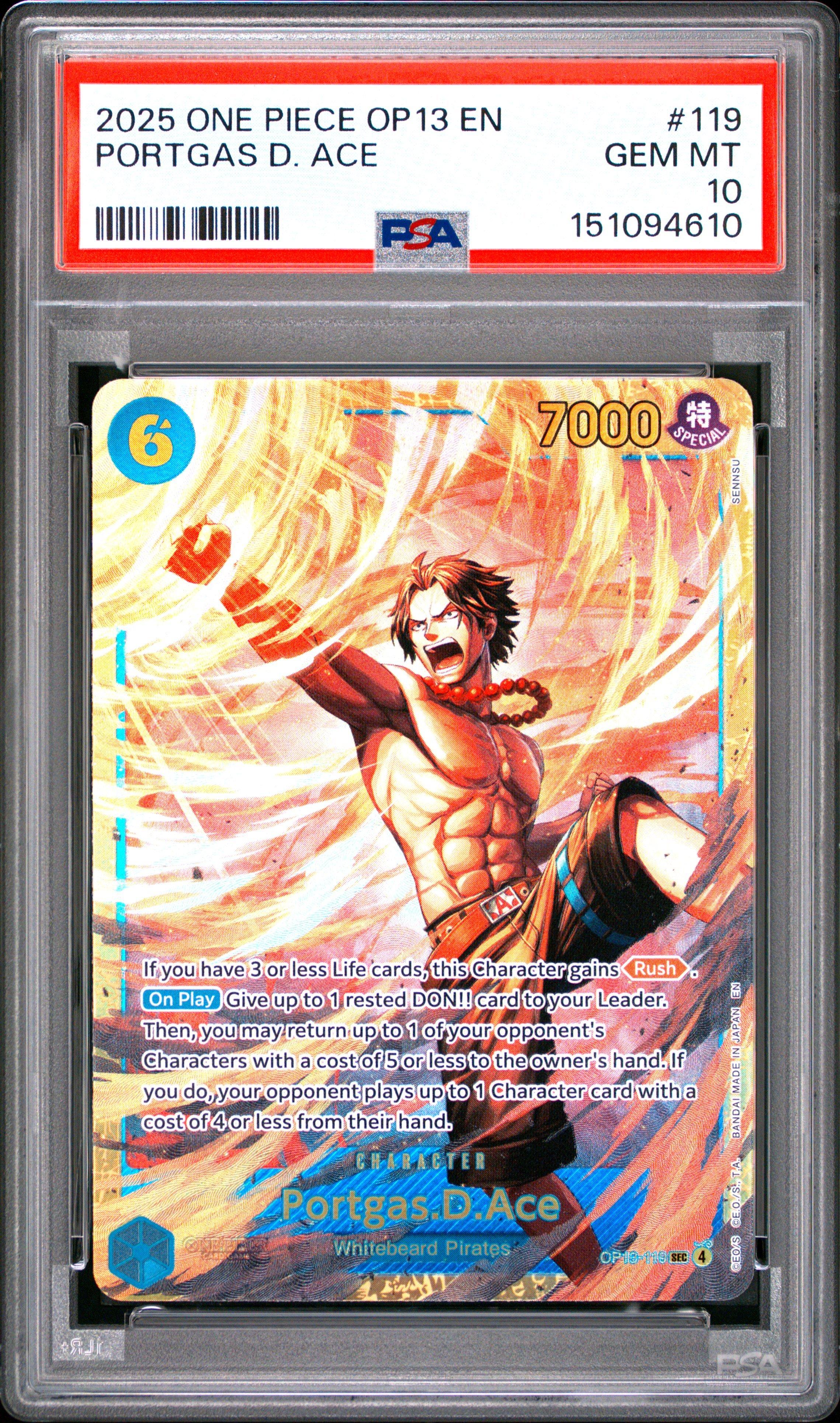 2025 One Piece Op10-royal Blood 082 Kuzan Alternate Art PSA 10