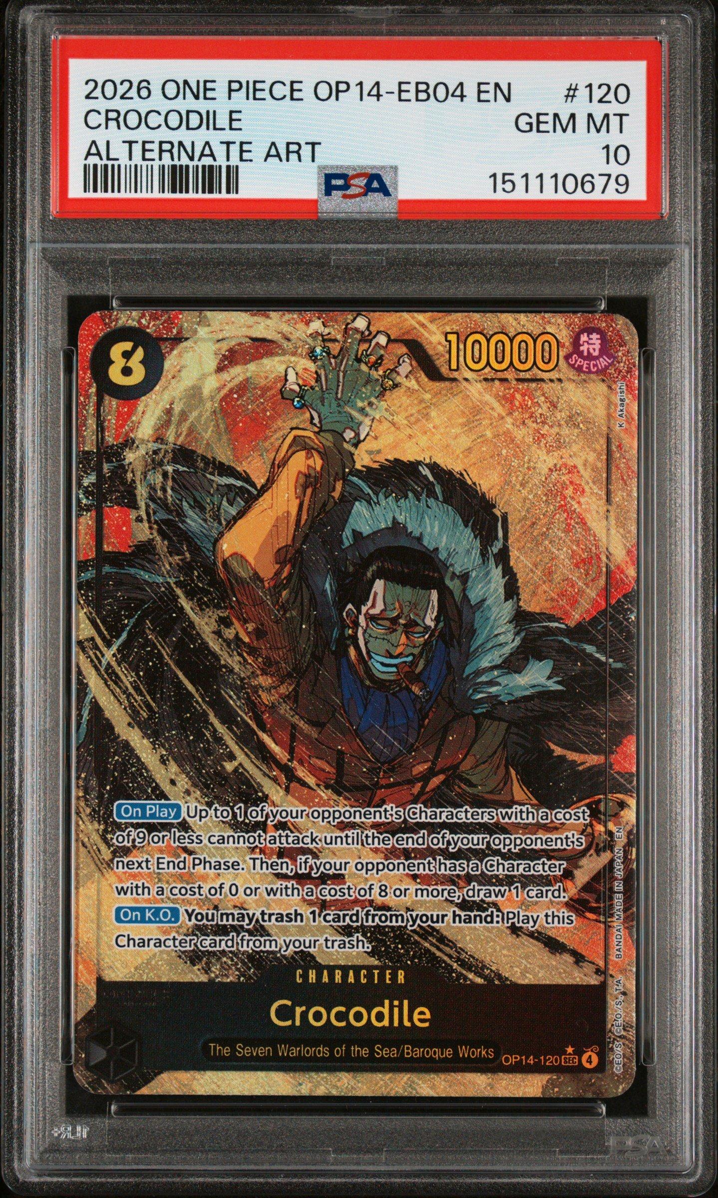 PSA10クロコダイル #120 6074 2026 One Piece Op14-eb04-the Azure Sea's Seven 120 Crocodile