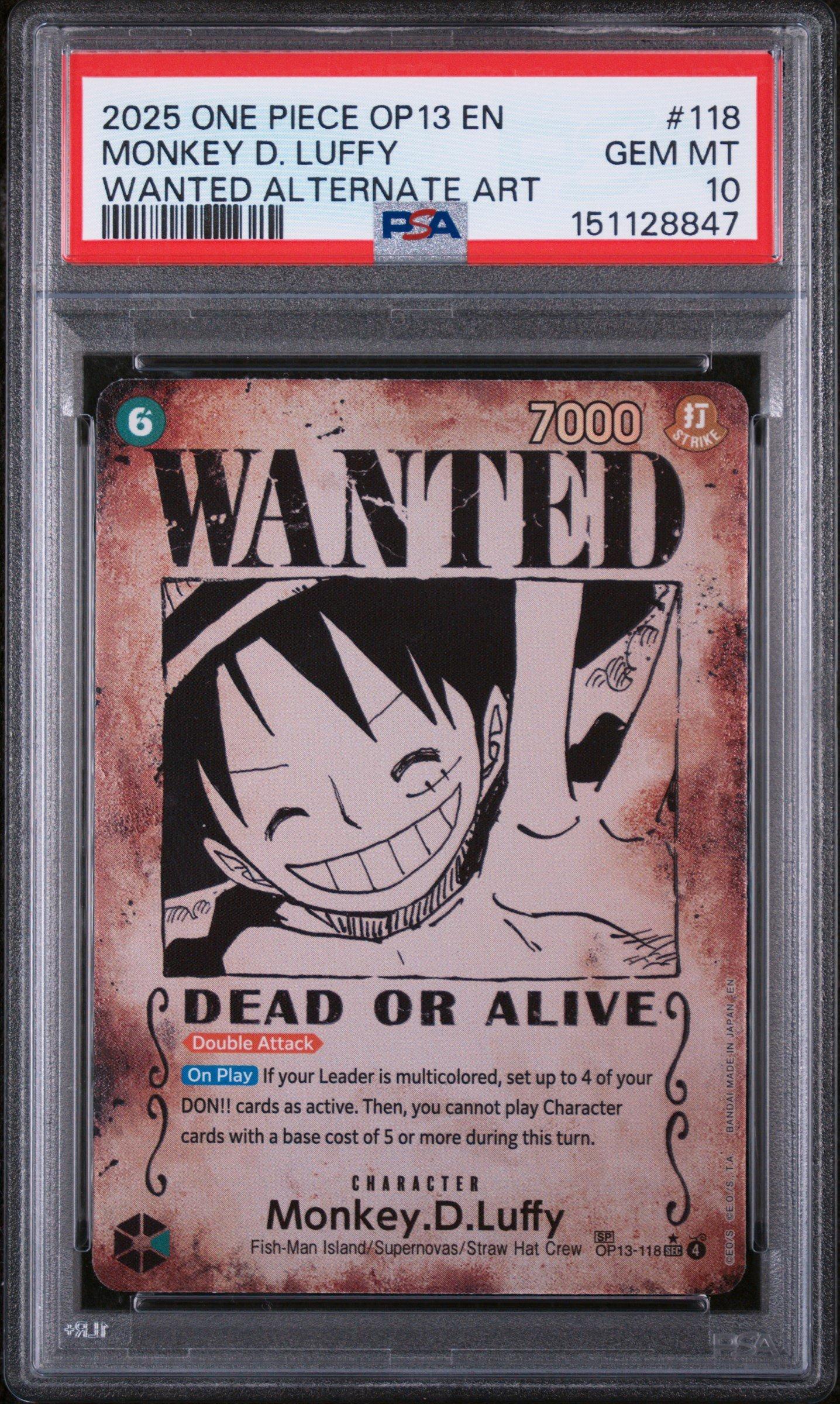 2025 One Piece Op13-carrying On His Will 118 Monkey D. Luffy