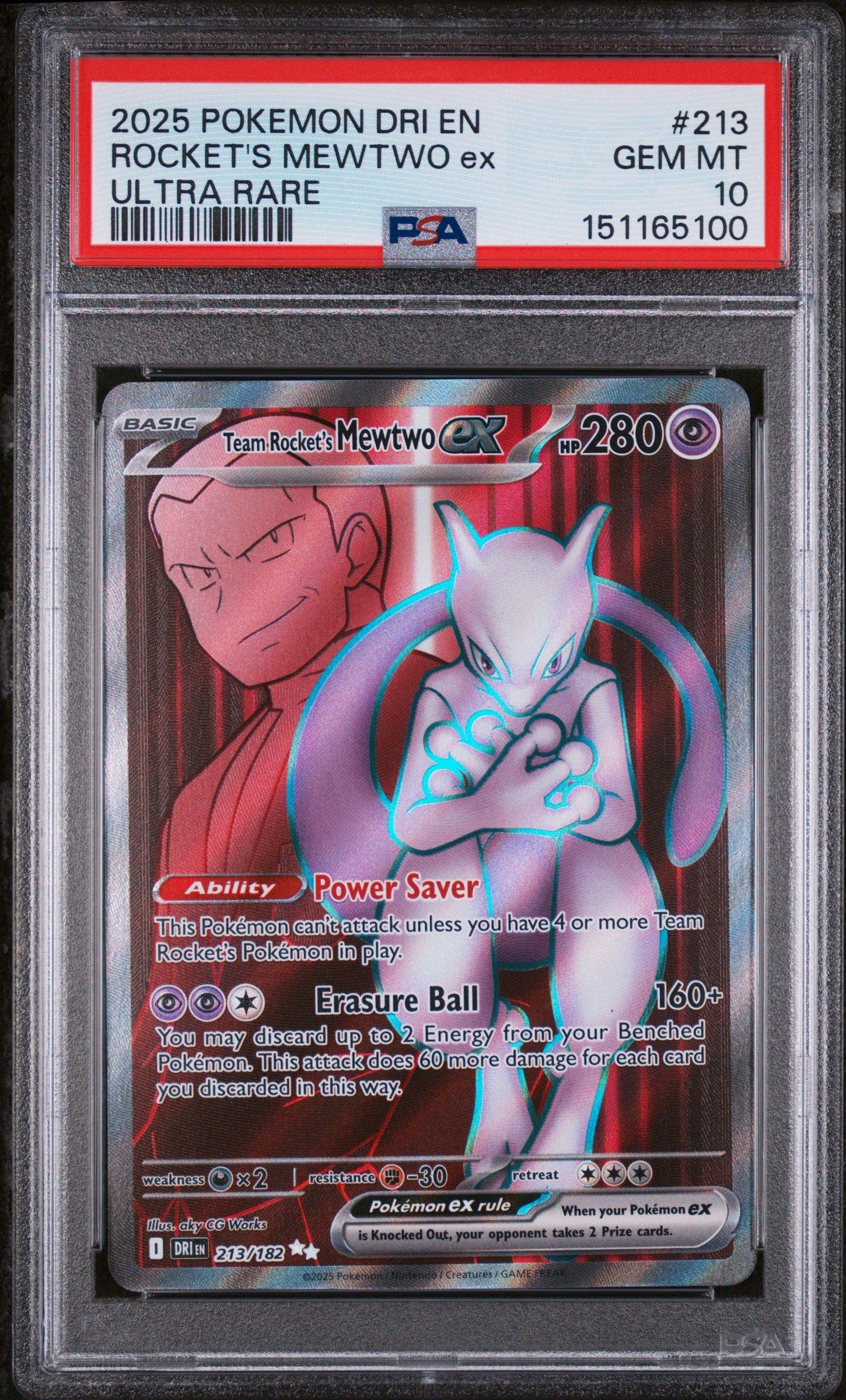2025 Pokemon Dri En-destined Rivals 213 Team Rocket's Mewtwo Ex