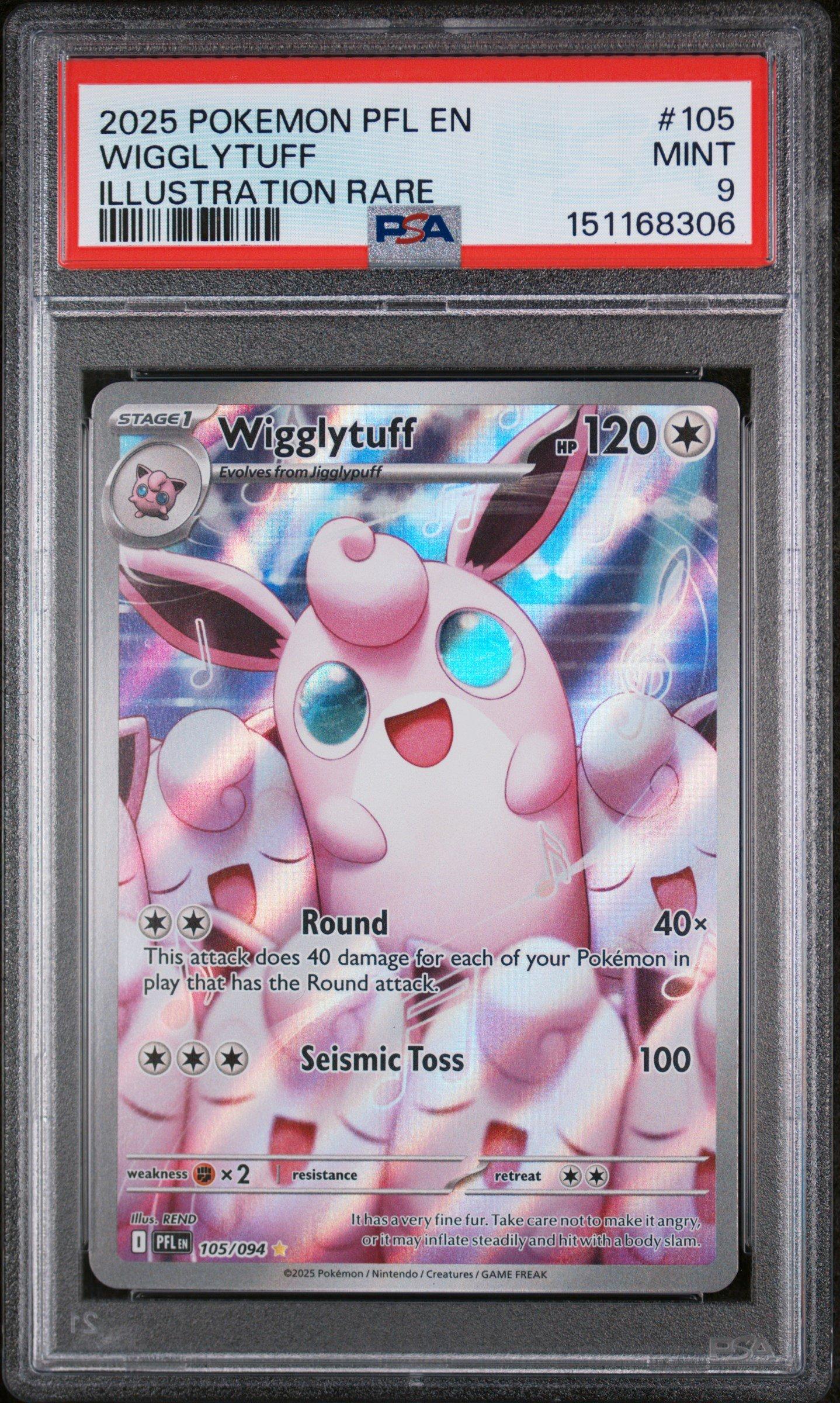 2025 Pokemon Pfl En-phantasmal Flames 105 Wigglytuff Illustration