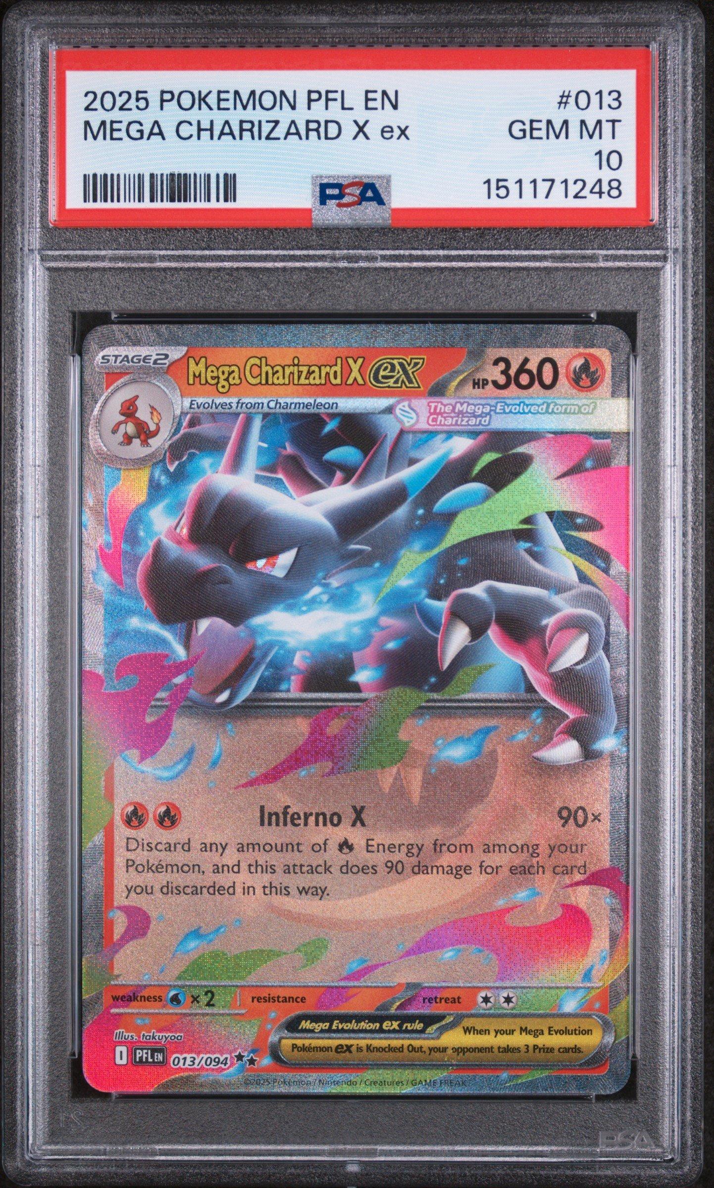 ぴ*様 メガシャリザードX ex #013 PSA 10 2025 Pokemon Pfl En-phantasmal Flames 013 Mega Charizard X Ex PSA