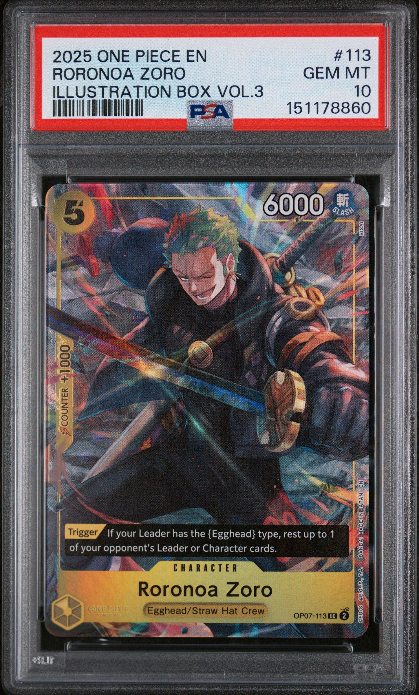 2025 One Piece Promos 113 Roronoa Zoro Illustration Box Vol.3 PSA