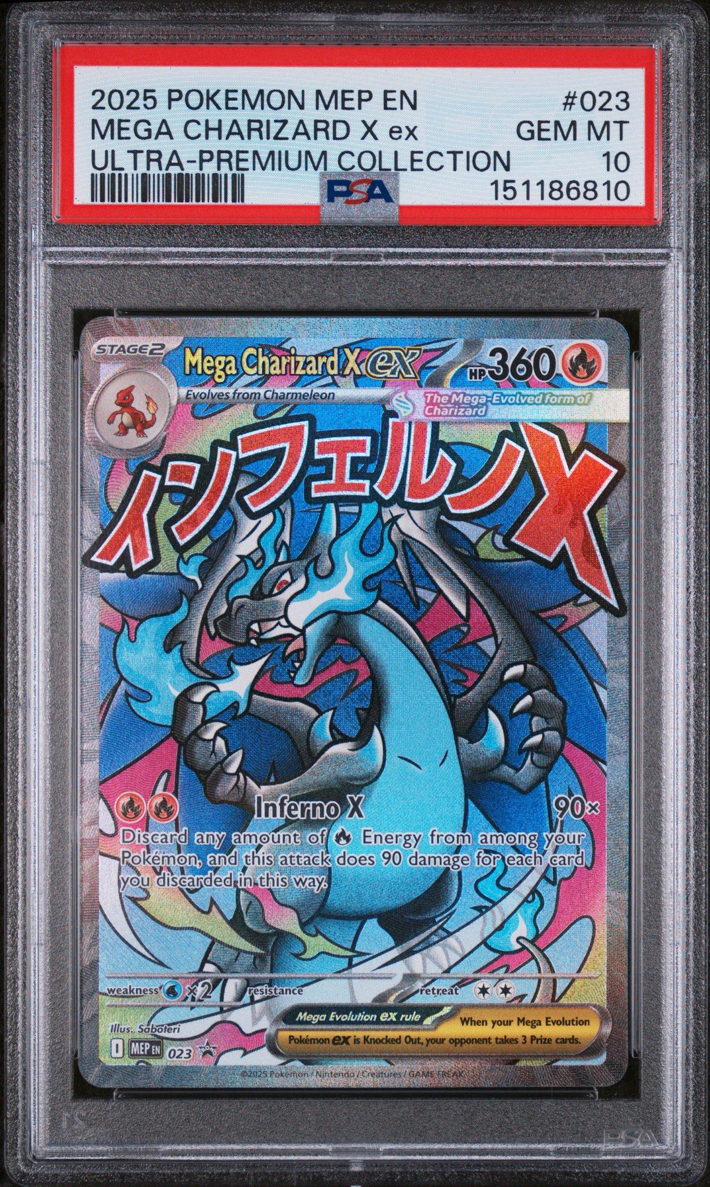 2025 Pokemon Mep En-me Black Star Promo 023 Mega Charizard X Ex