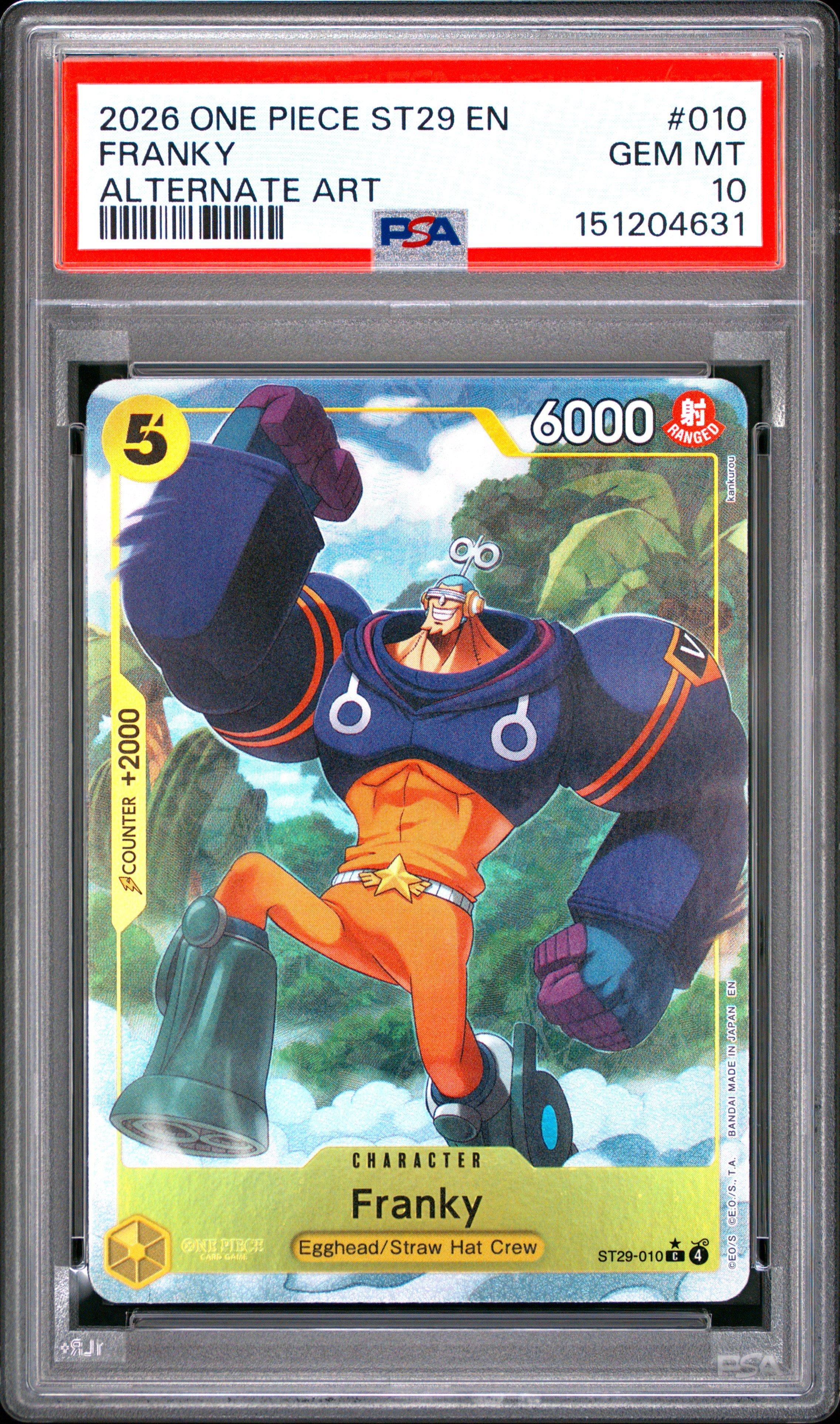 PSA10 フランキー ST29-010 ワンピースカード 2026 One Piece Starter Deck St29-egghead 010 Franky Alternate Art