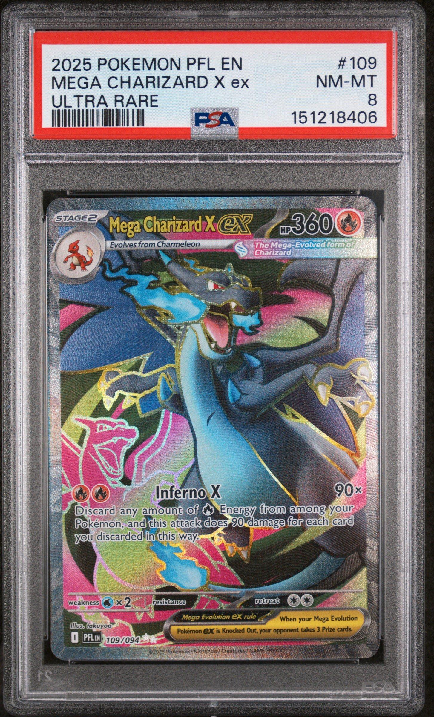 2025 ポケモン PFL EN MEGA CHARIZARD X EX 鑑賞用 2025 Pokemon Pfl En-phantasmal Flames 109 Mega Charizard X Ex