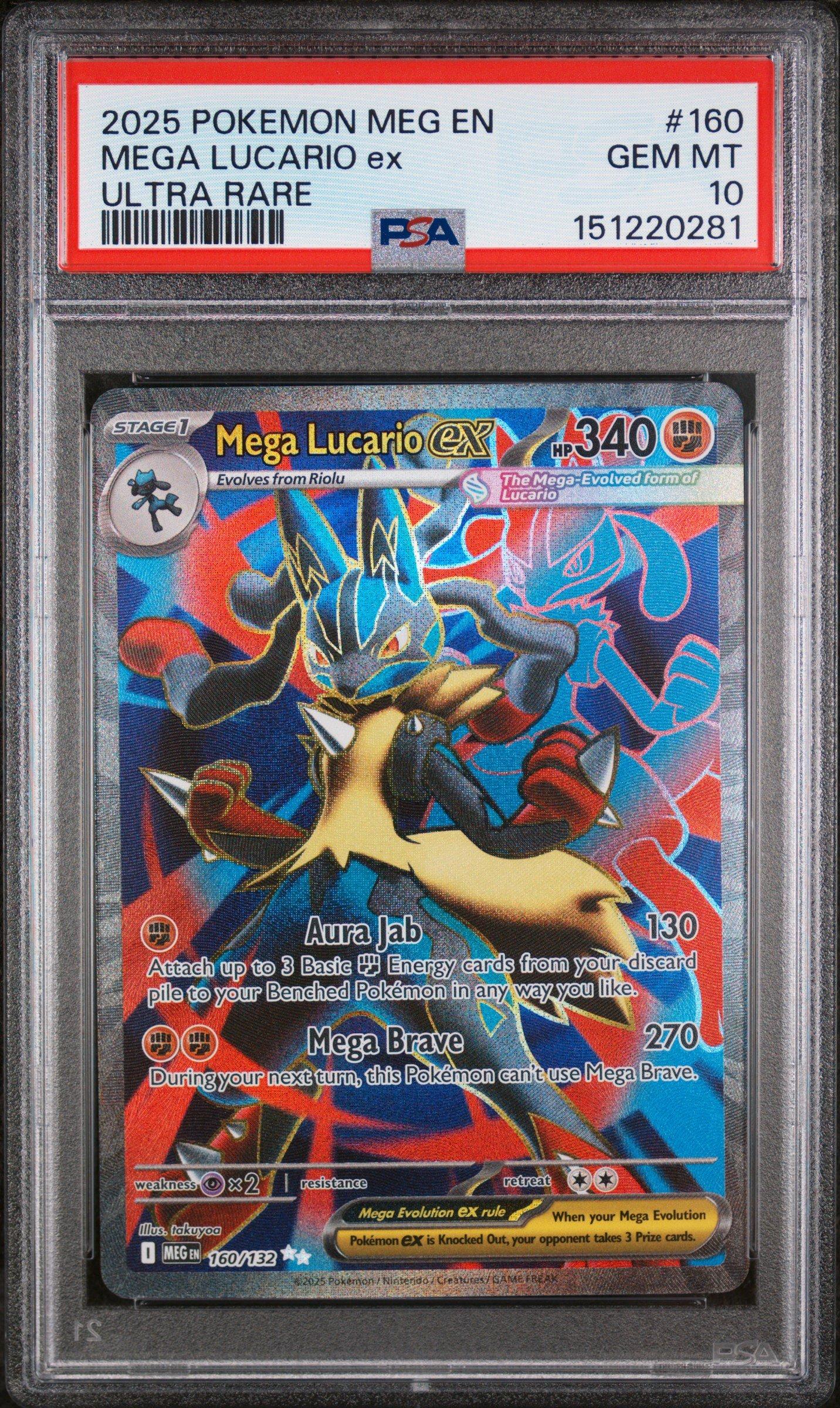 2025 Pokemon Meg En-mega Evolution 160 Mega Lucario Ex Ultra Rare