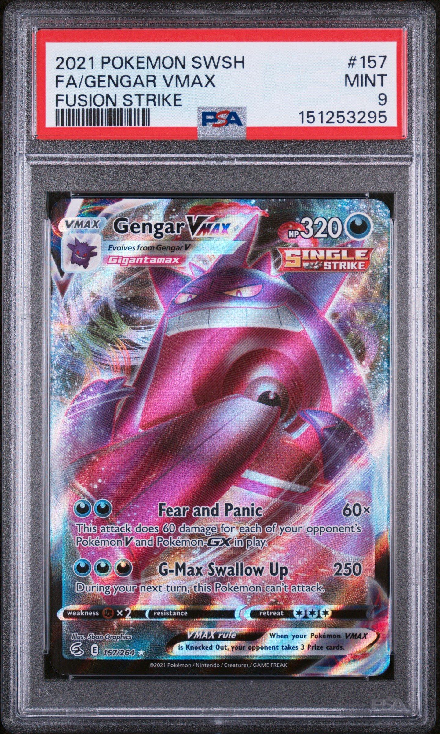 2021 Pokemon Sword & Shield Fusion Strike 157 Full Art/gengar Vmax