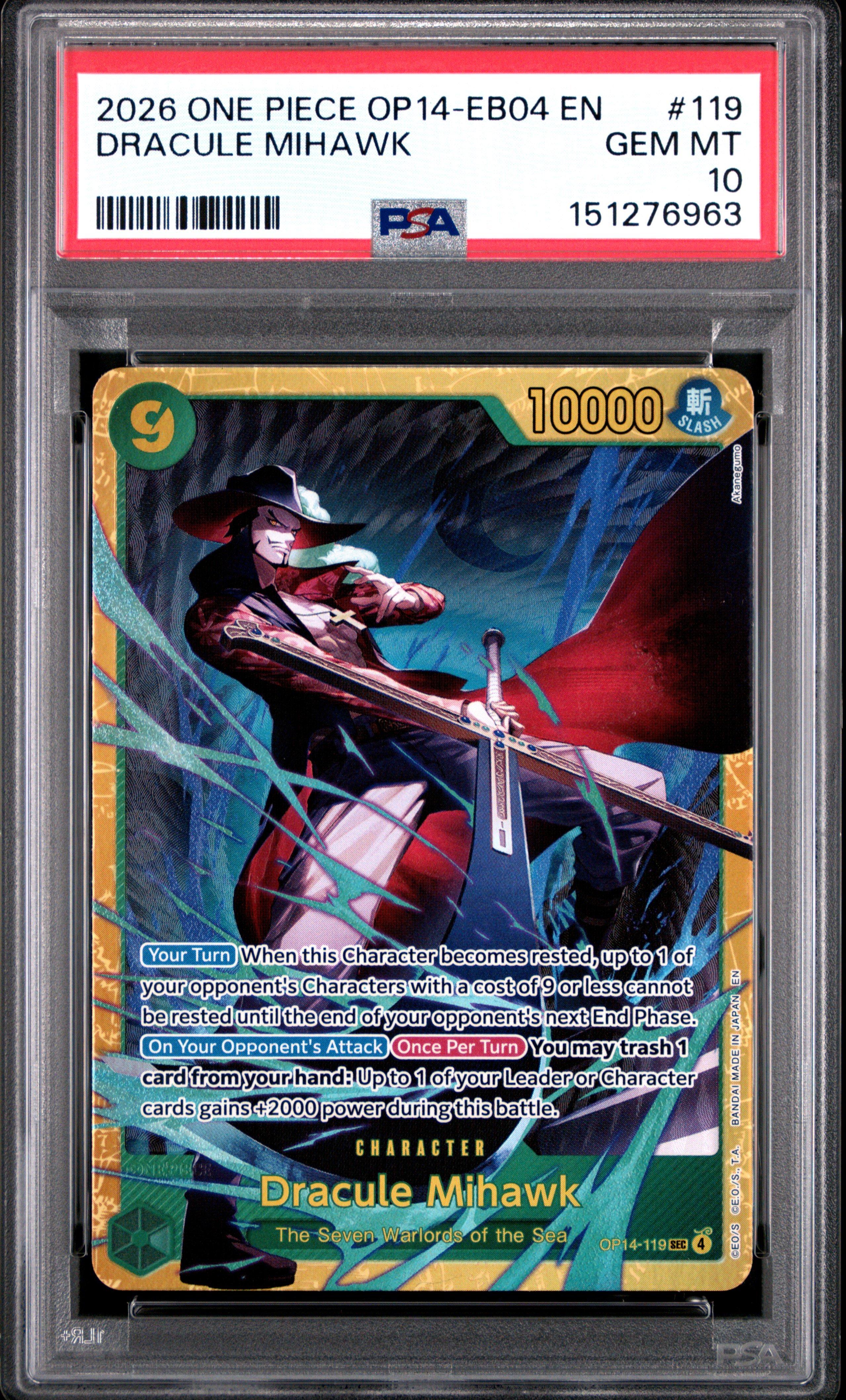 2024 One Piece Op08-two Legends 098 Kalgara Alternate Art PSA 10