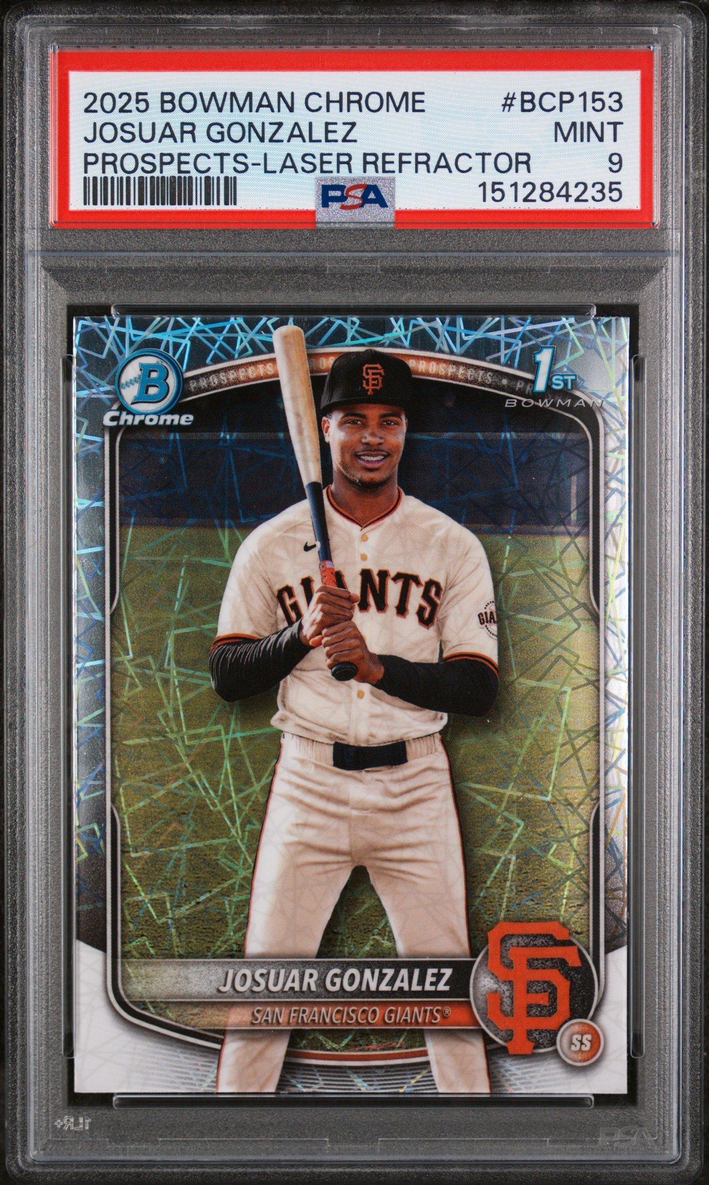 2025 Bowman Chrome Prospects Bcp153 Josuar Gonzalez Laser