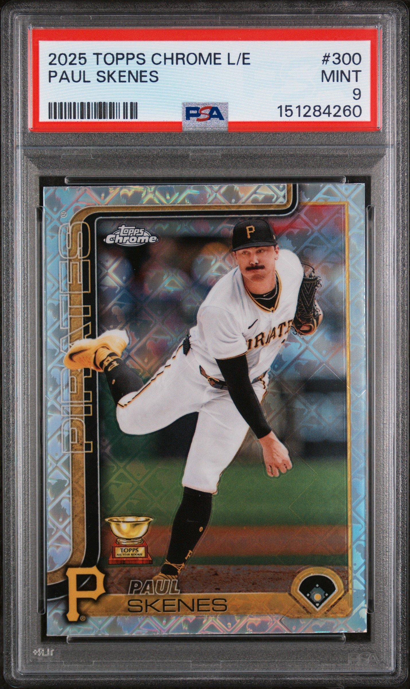 paul skenes graded rookie card 2024 Bowman Paper Prospects PSA 9 MINT #BP125 : Collectibles & Fine Art proof acrylic case for preservation 2025 Topps Chrome Logofractor Edition