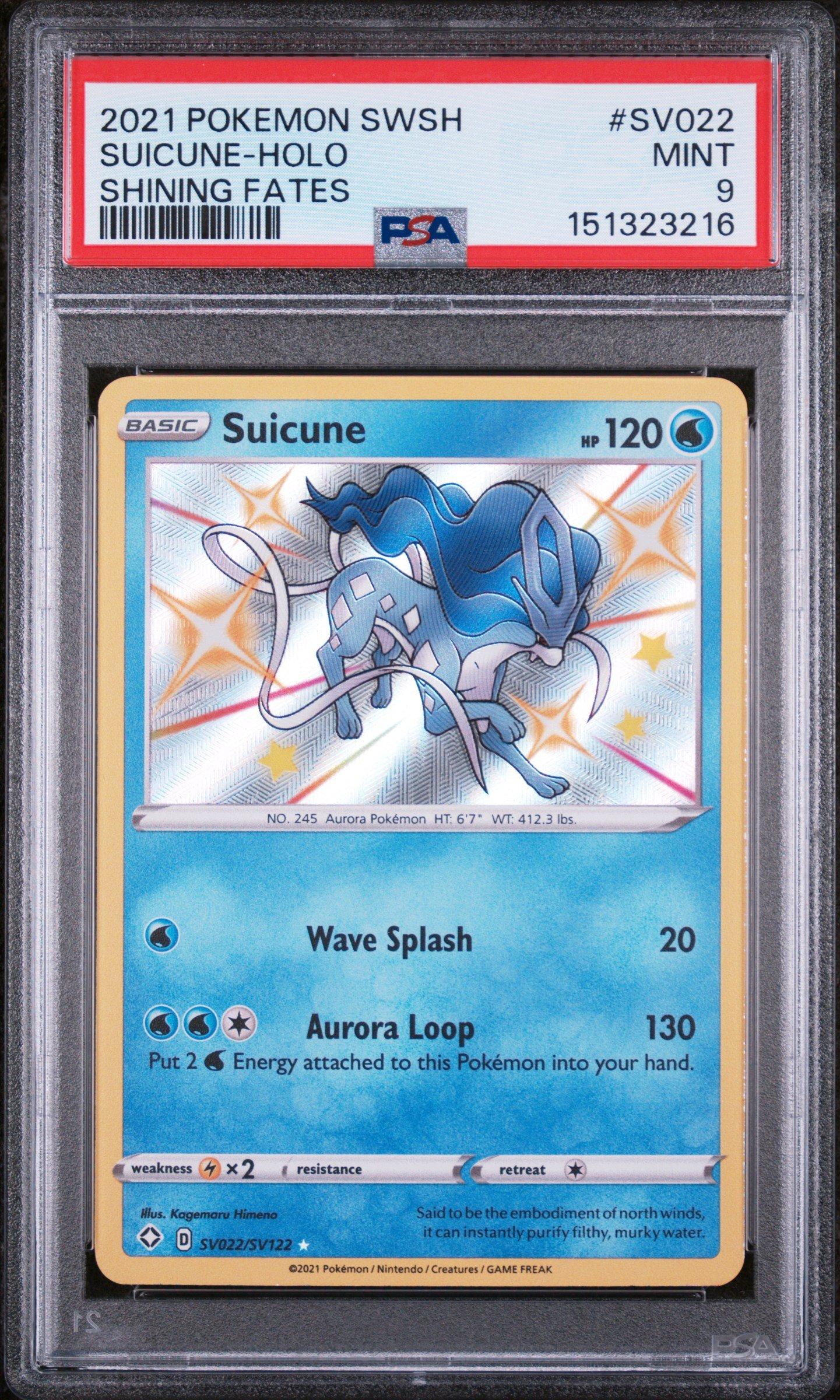2021 Pokemon Sword & Shield Shining Fates Sv022 Suicune-holo PSA 9