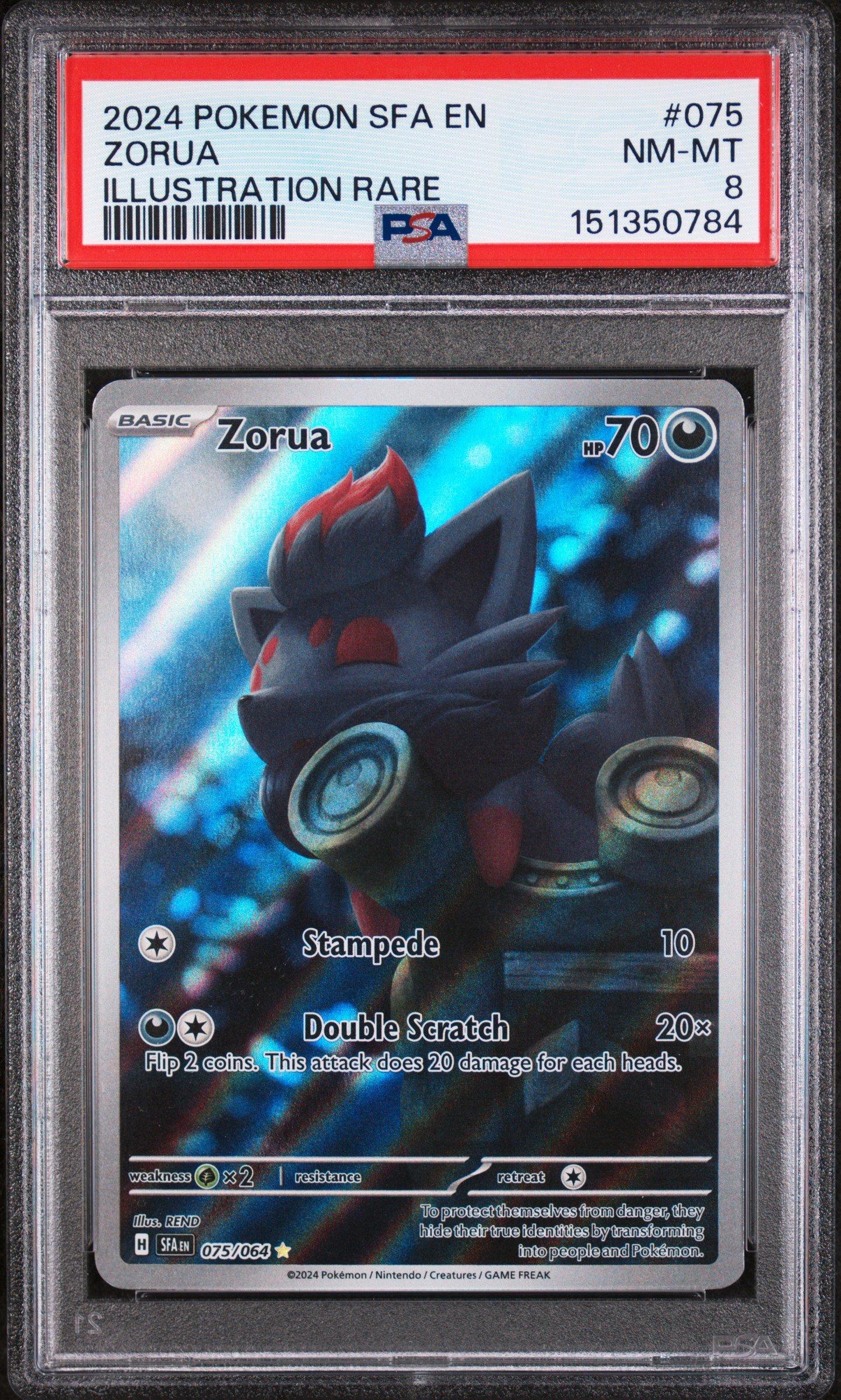 2024 Pokemon Sfa En-shrouded Fable 075 Zorua Illustration Rare PSA