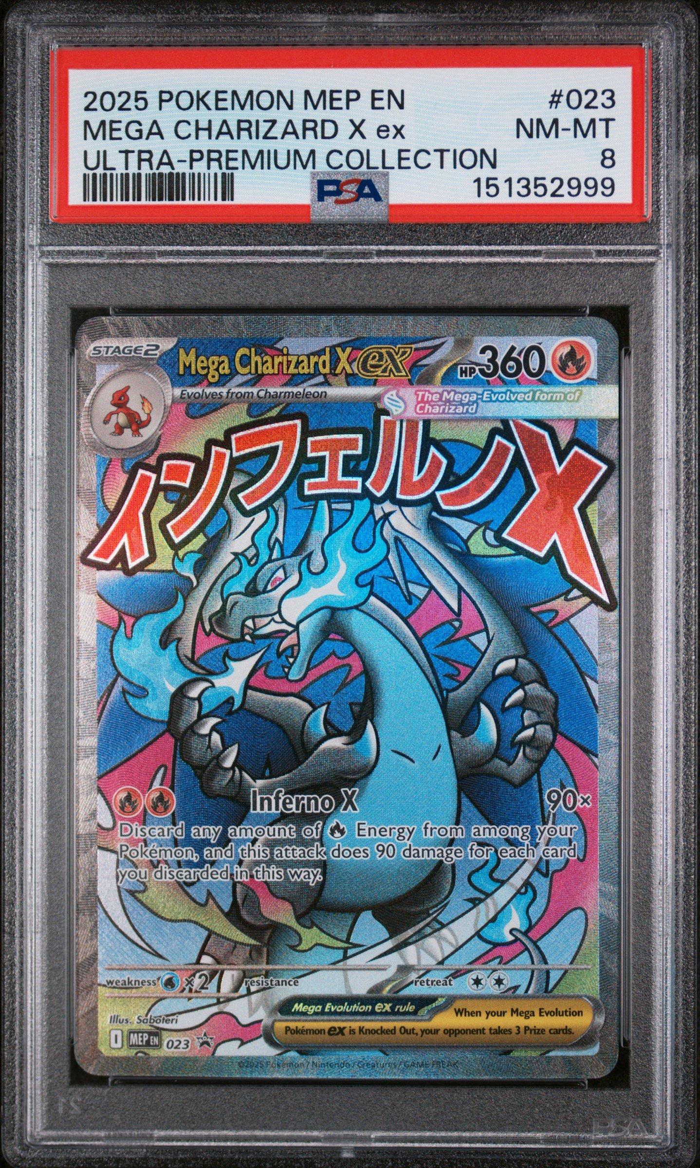 2025 Pokemon Mep En-me Black Star Promo 023 Mega Charizard X Ex Mega  Charizard X Ex Ultra-premium Collection PSA 8 Graded Card | GameStop