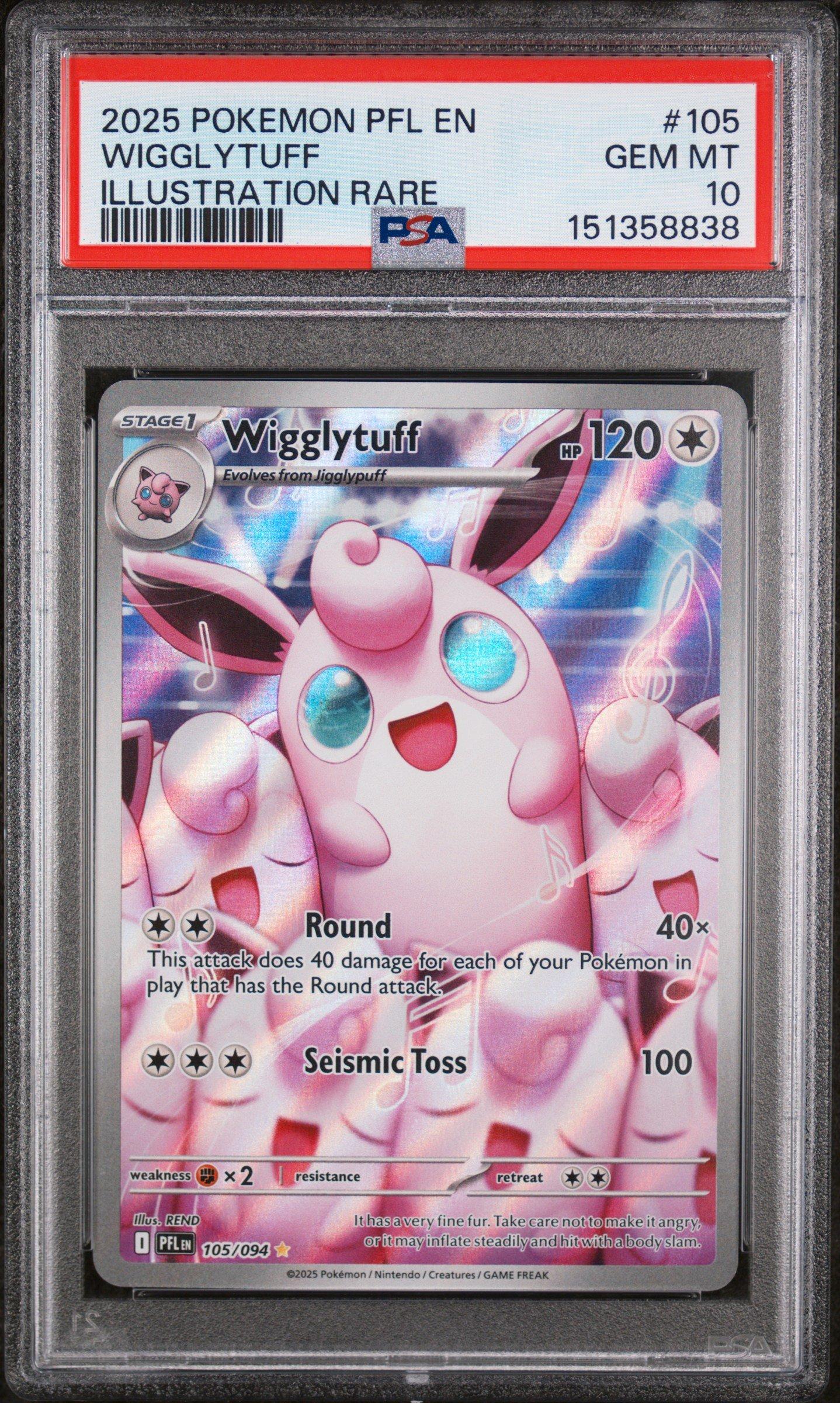 2025 Pokemon Pfl En-phantasmal Flames 105 Wigglytuff Illustration