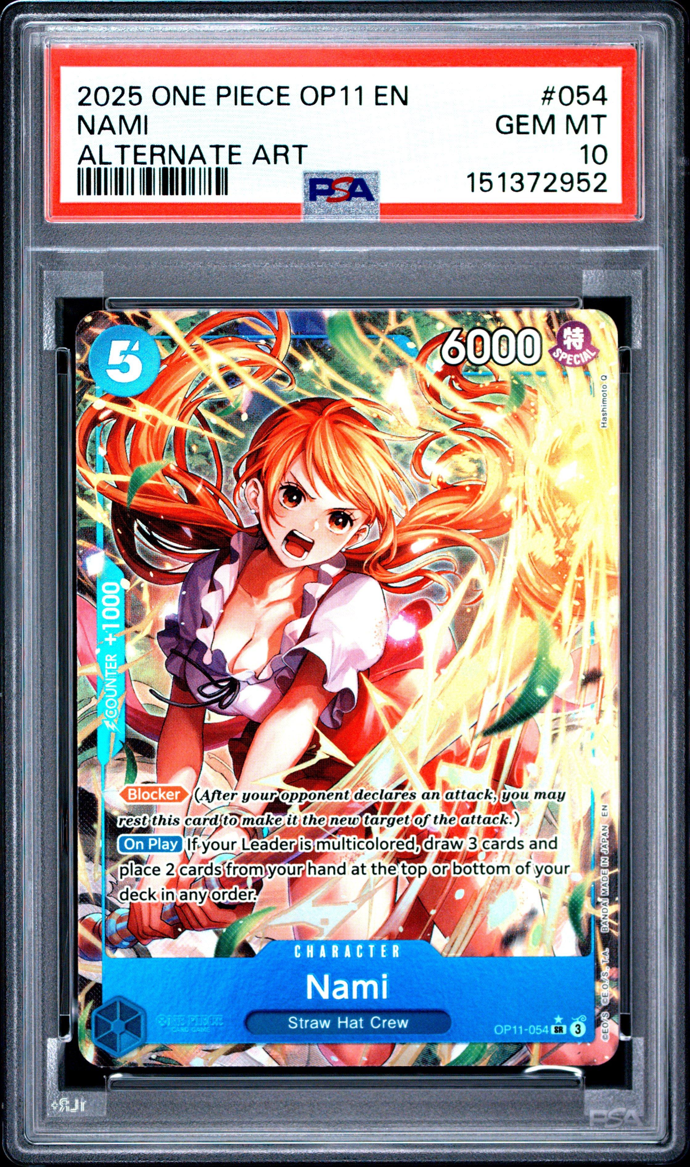 2025 One Piece Op11-a Fist Of Divine Speed 054 Nami Alternate Art