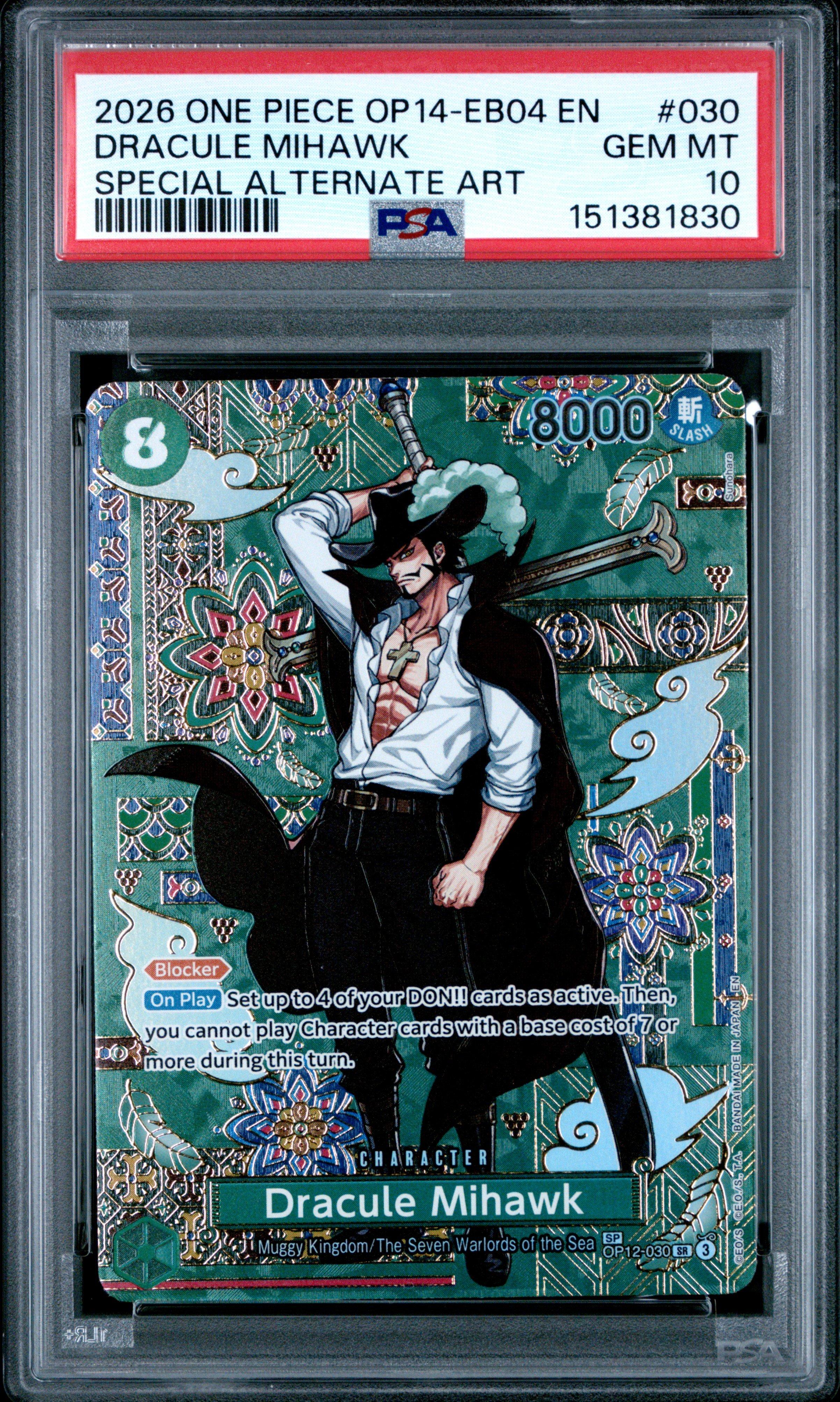 2026 One Piece Op14-eb04-the Azure Sea's Seven 030 Dracule Mihawk