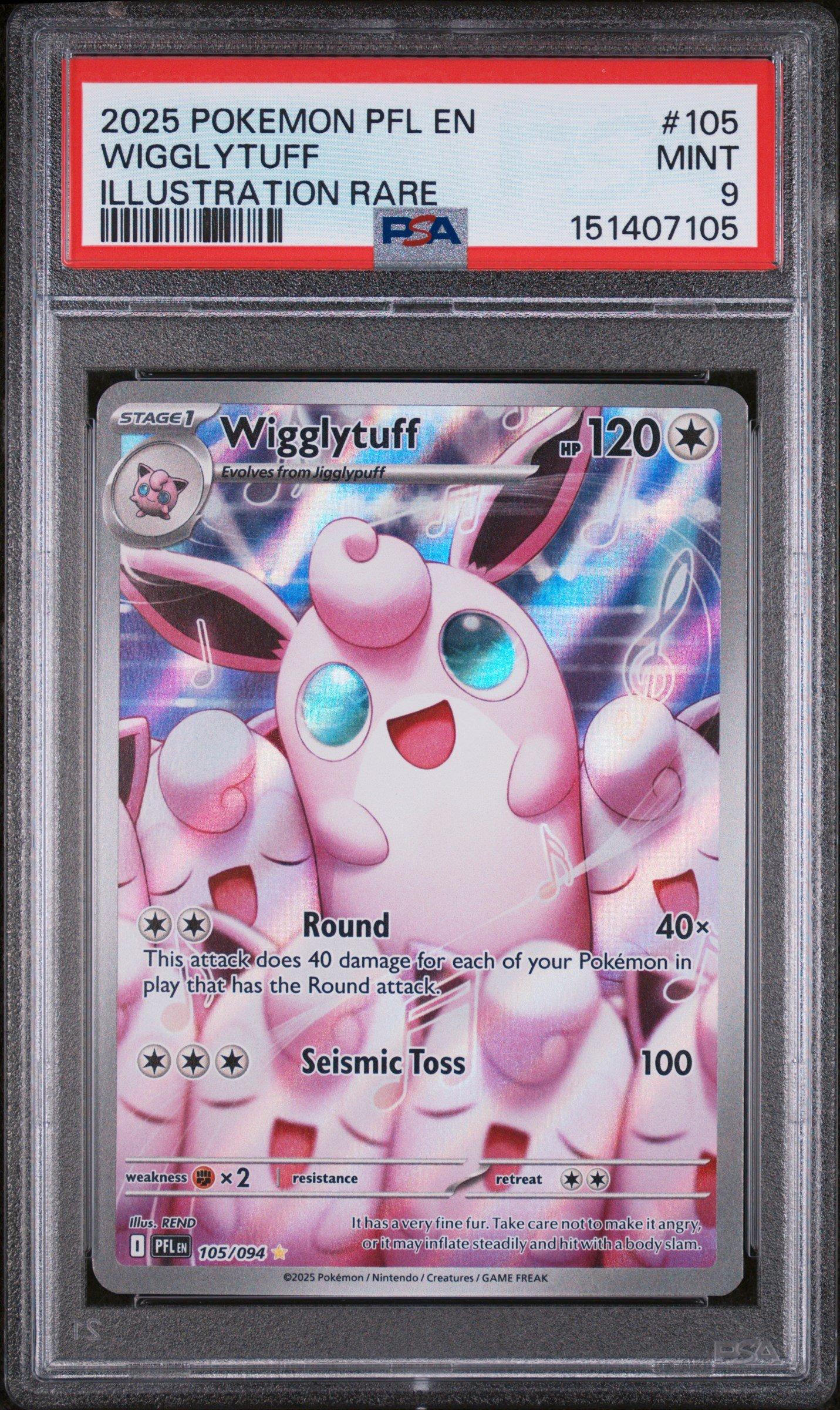 2025 Pokemon Pfl En-phantasmal Flames 105 Wigglytuff Illustration