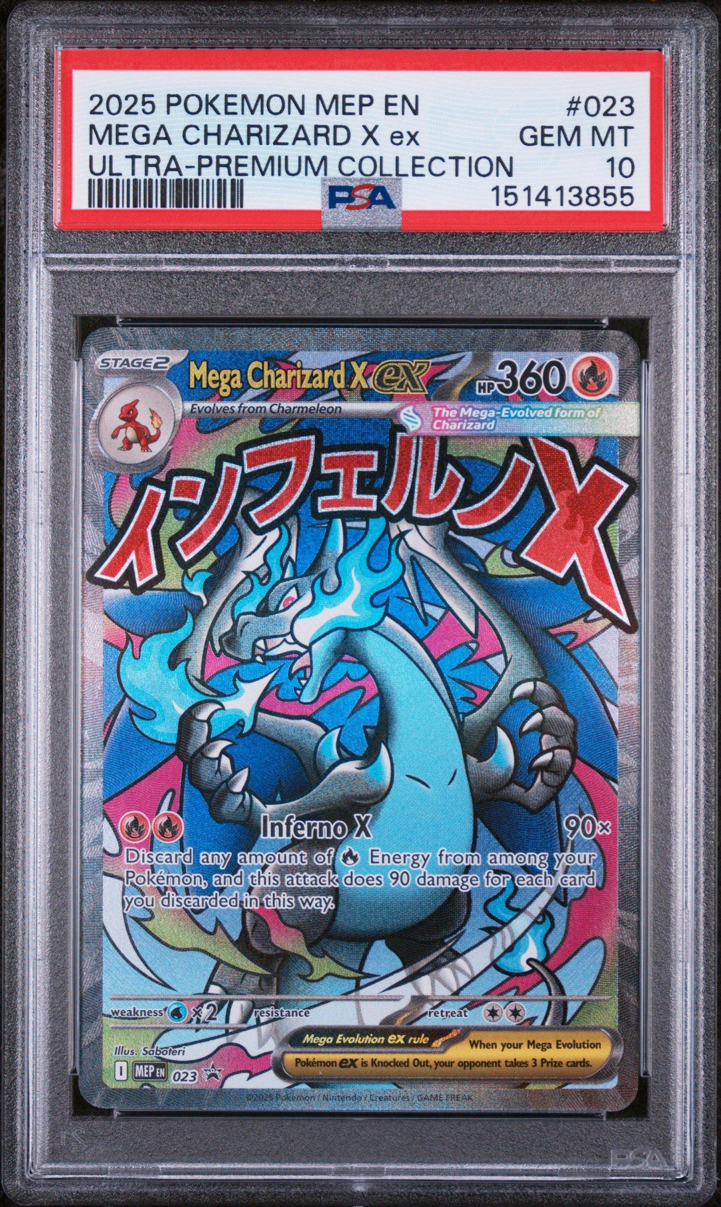 2025 Pokemon Mep En-me Black Star Promo 023 Mega Charizard X Ex
